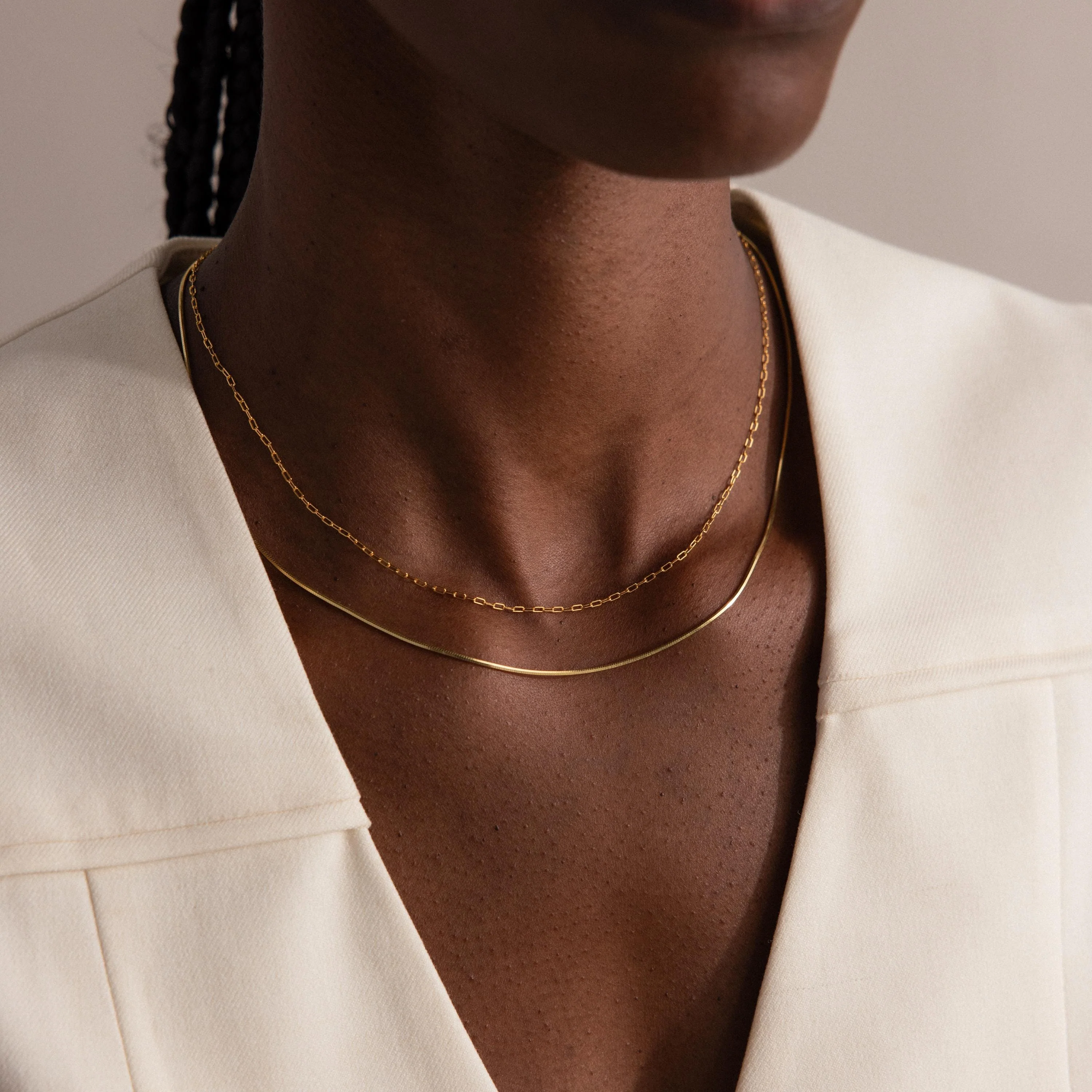 Dainty Herringbone Necklace - Image 9