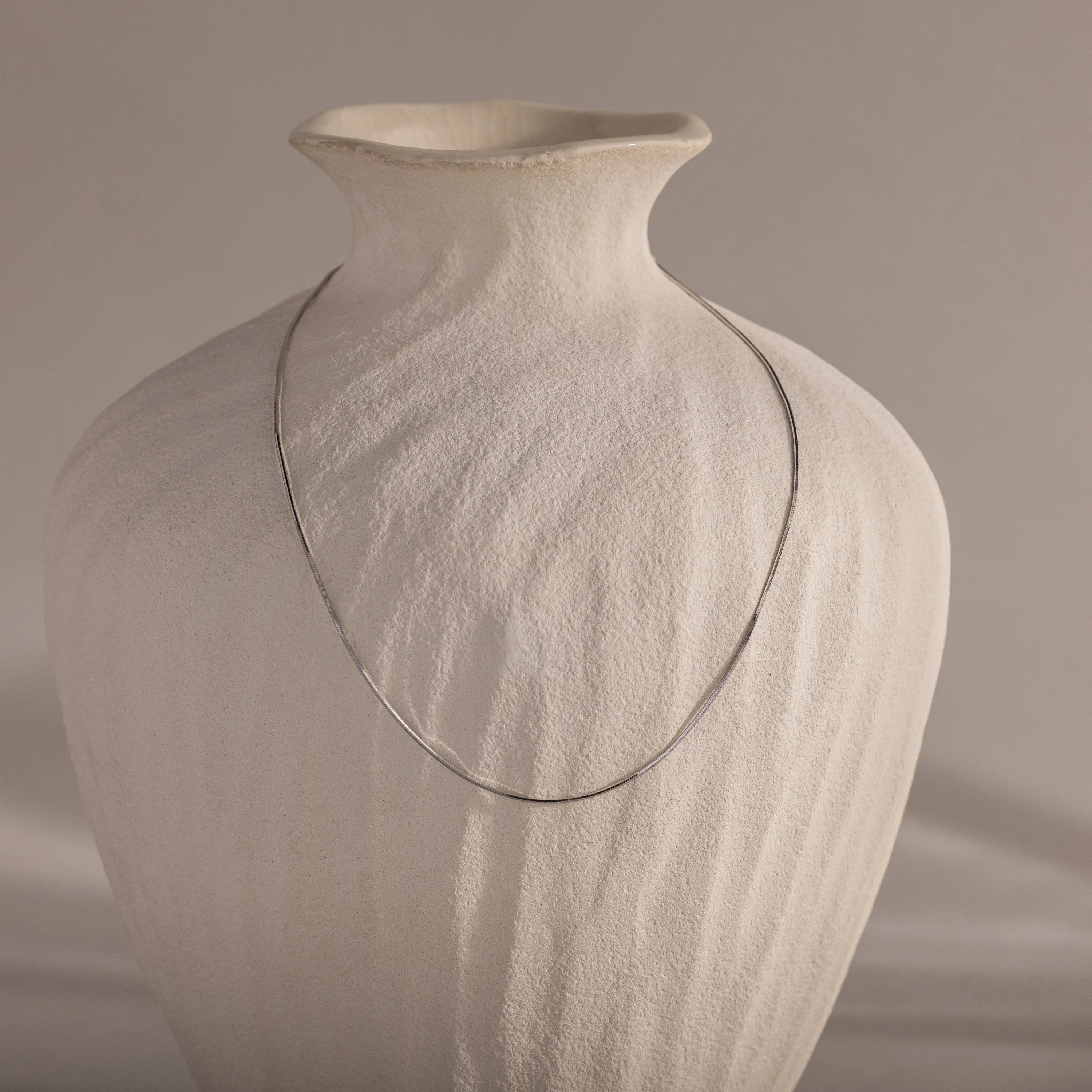 Dainty Herringbone Necklace in Silver - Image 5