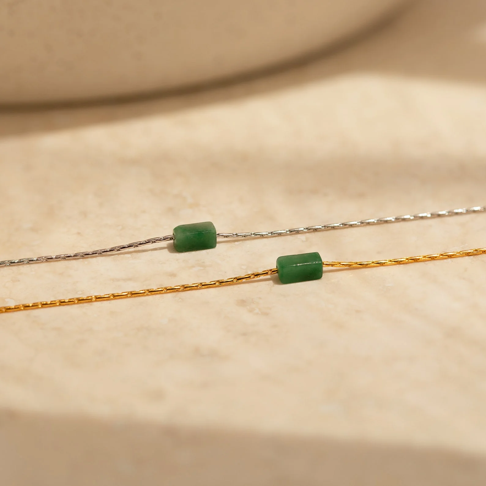 Dainty Jade Bar Necklace - Image 3