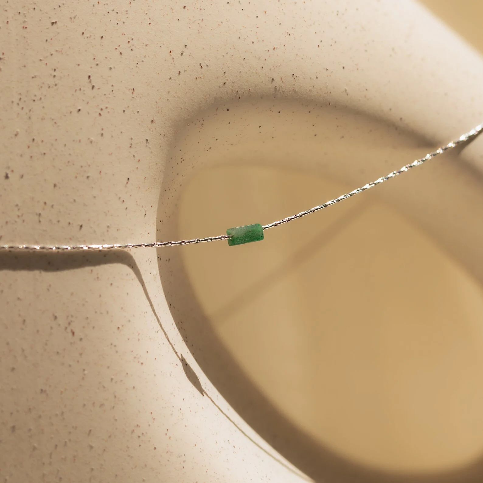 Dainty Jade Bar Necklace - Image 5