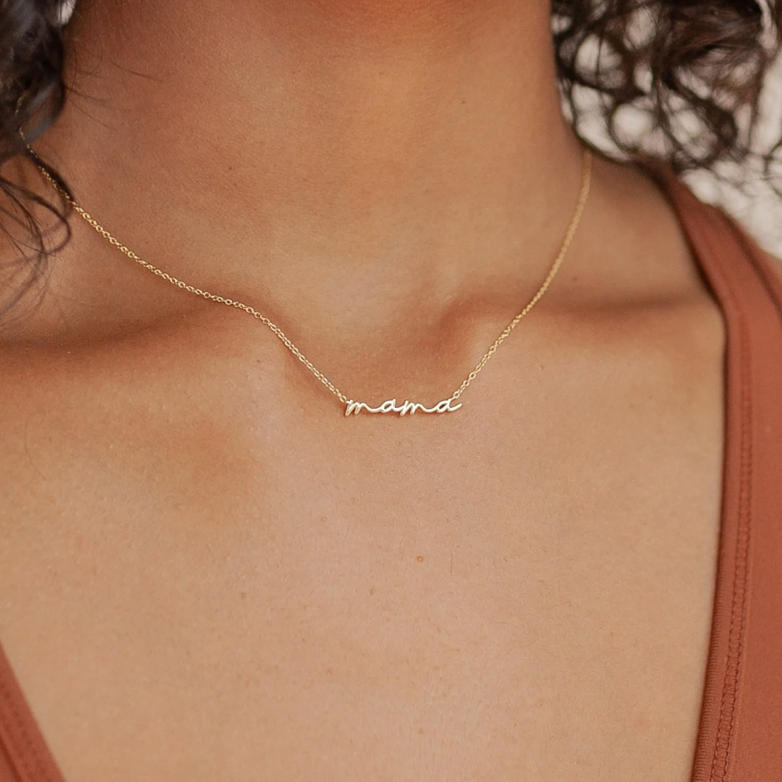 Dainty Mama Necklace in Silver - Image 2