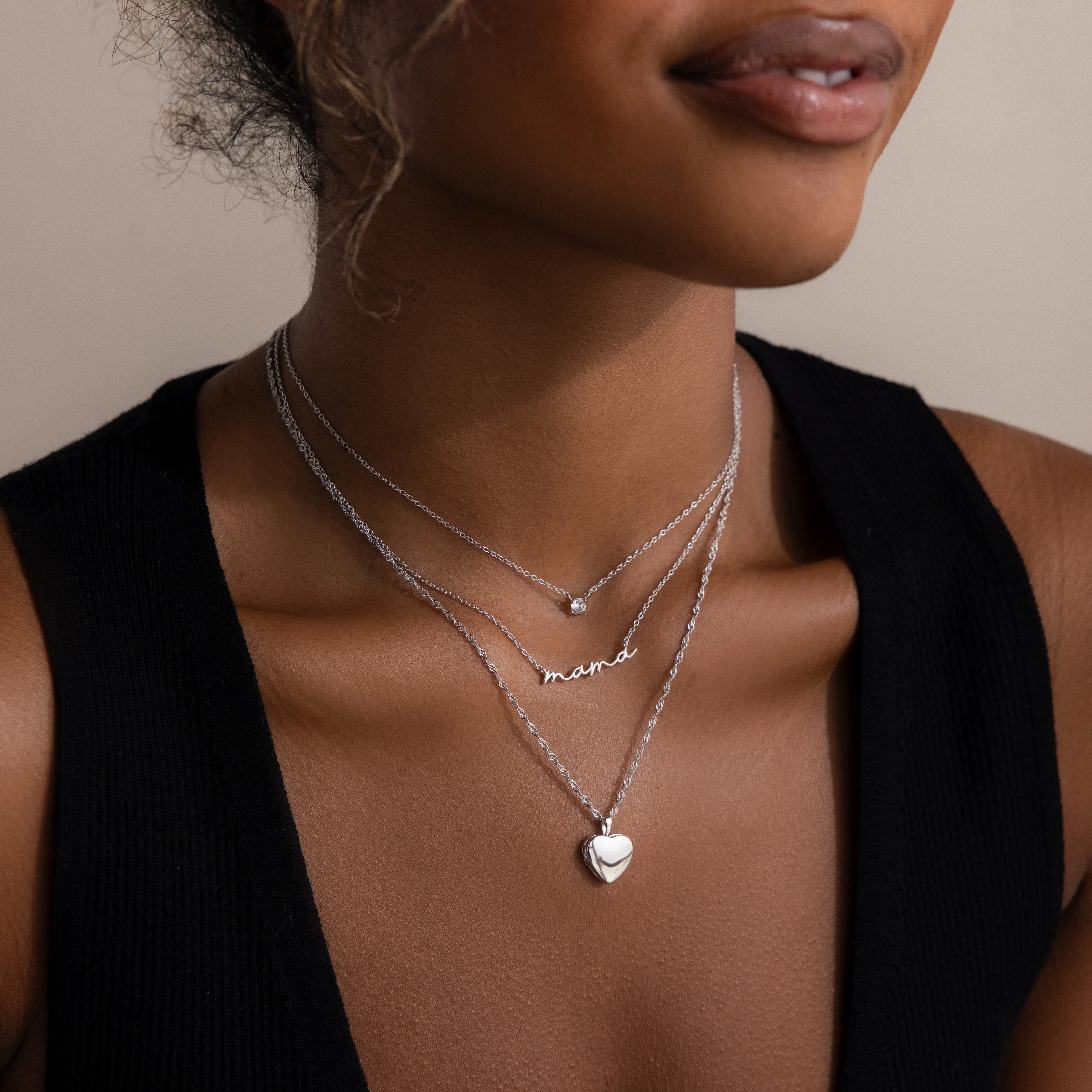 Dainty Mama Necklace in Silver - Image 4
