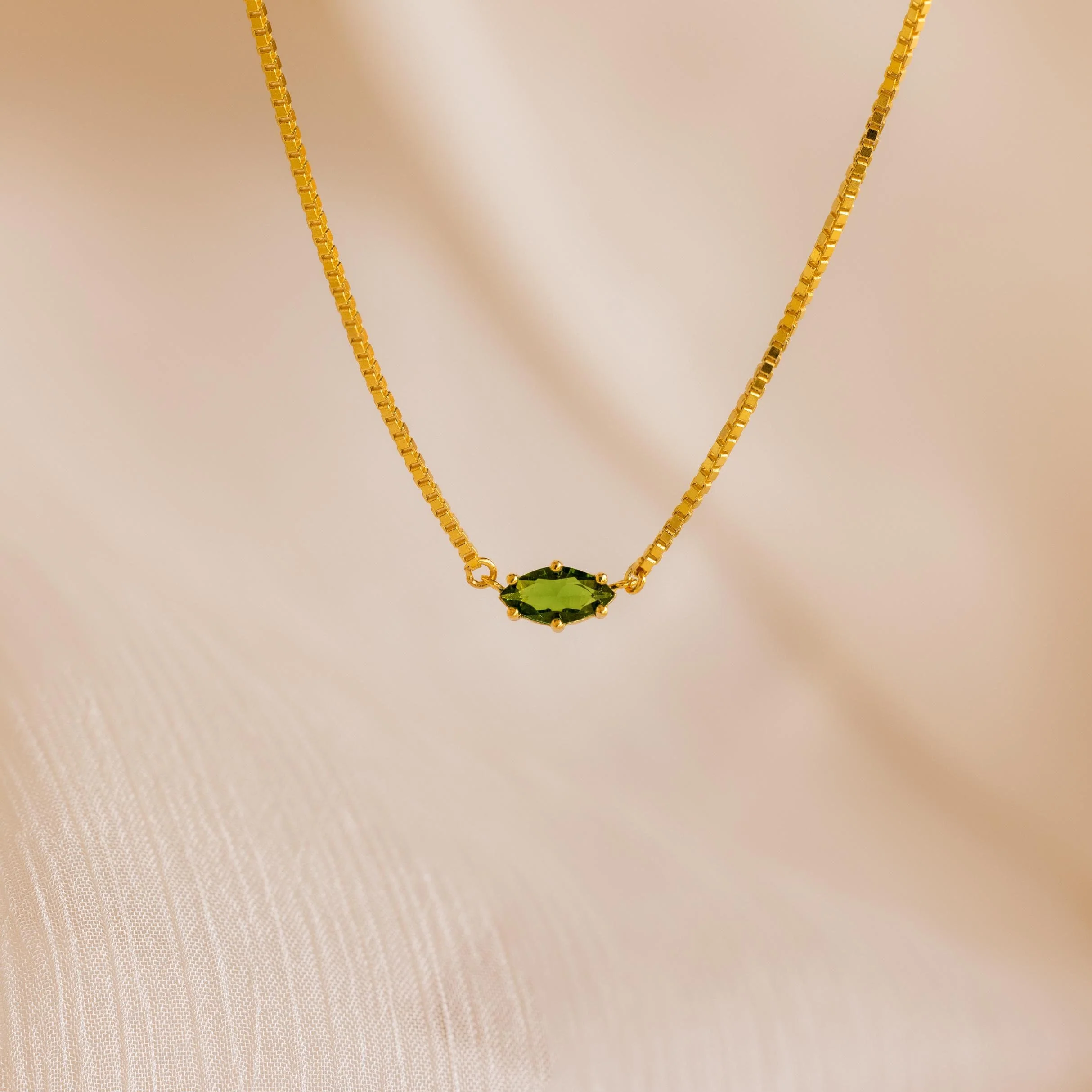 Dainty Marquise Birthstone Necklace - Image 6