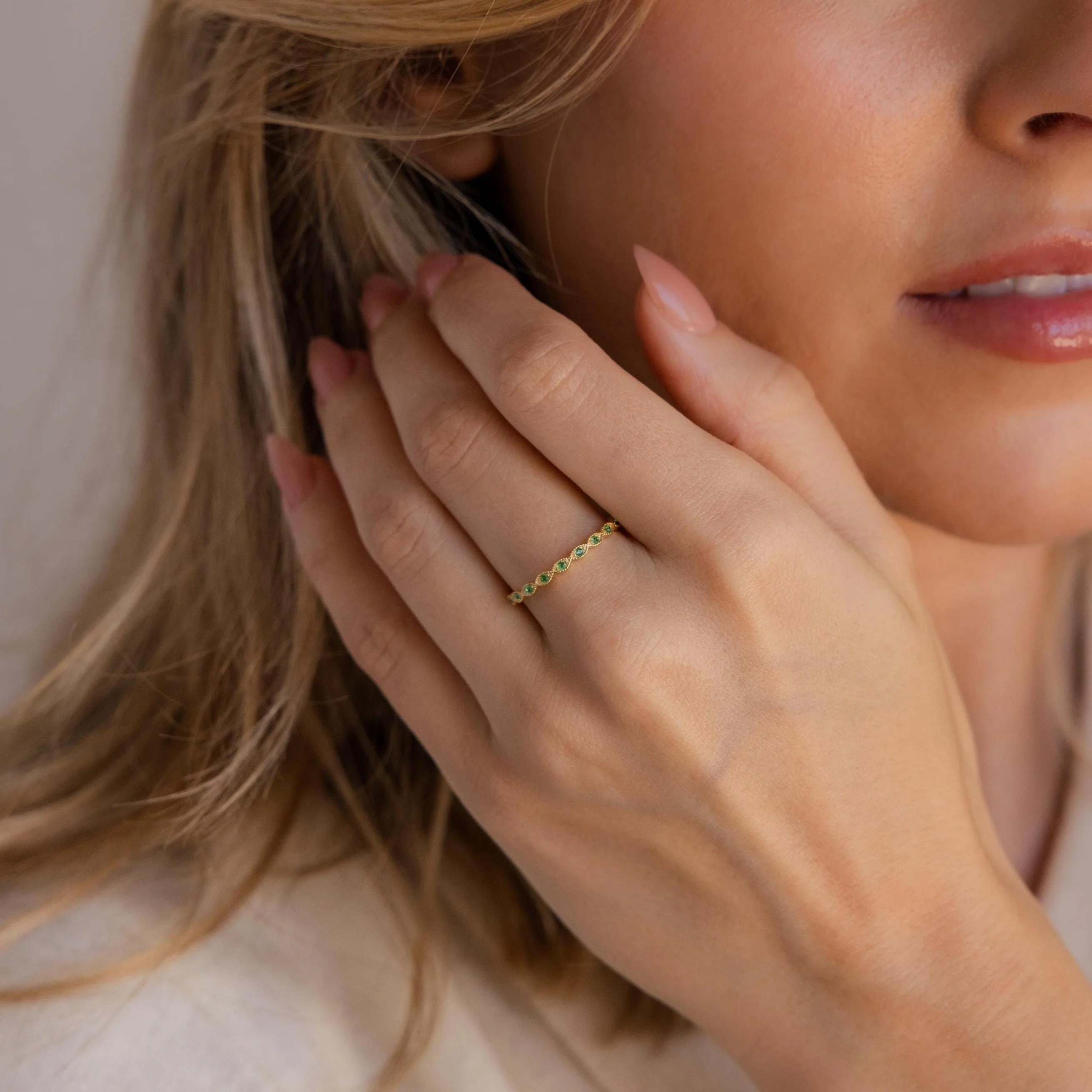 Dainty Marquise Amethyst Ring - Image 2