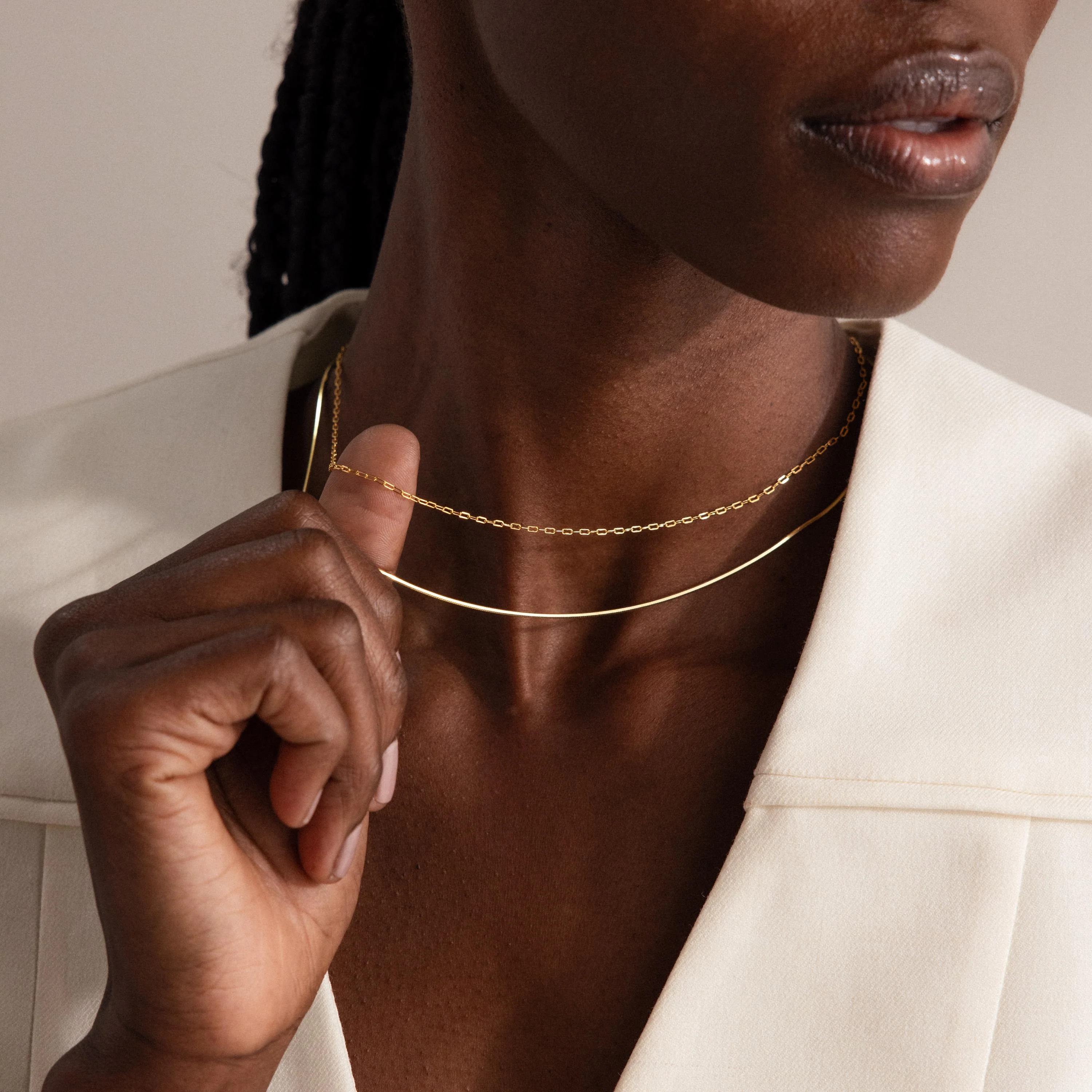 Dainty Paperclip Necklace in 18K Gold - Image 6