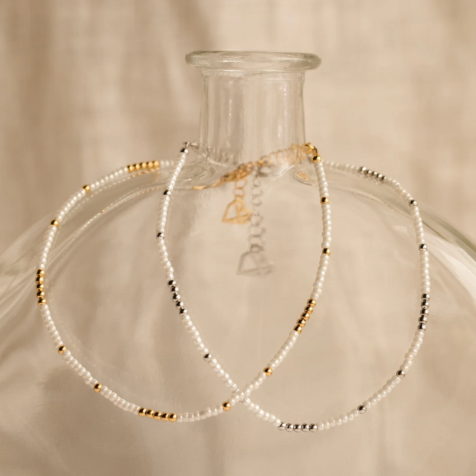 Dainty Pearl Beaded Anklet - Image 3