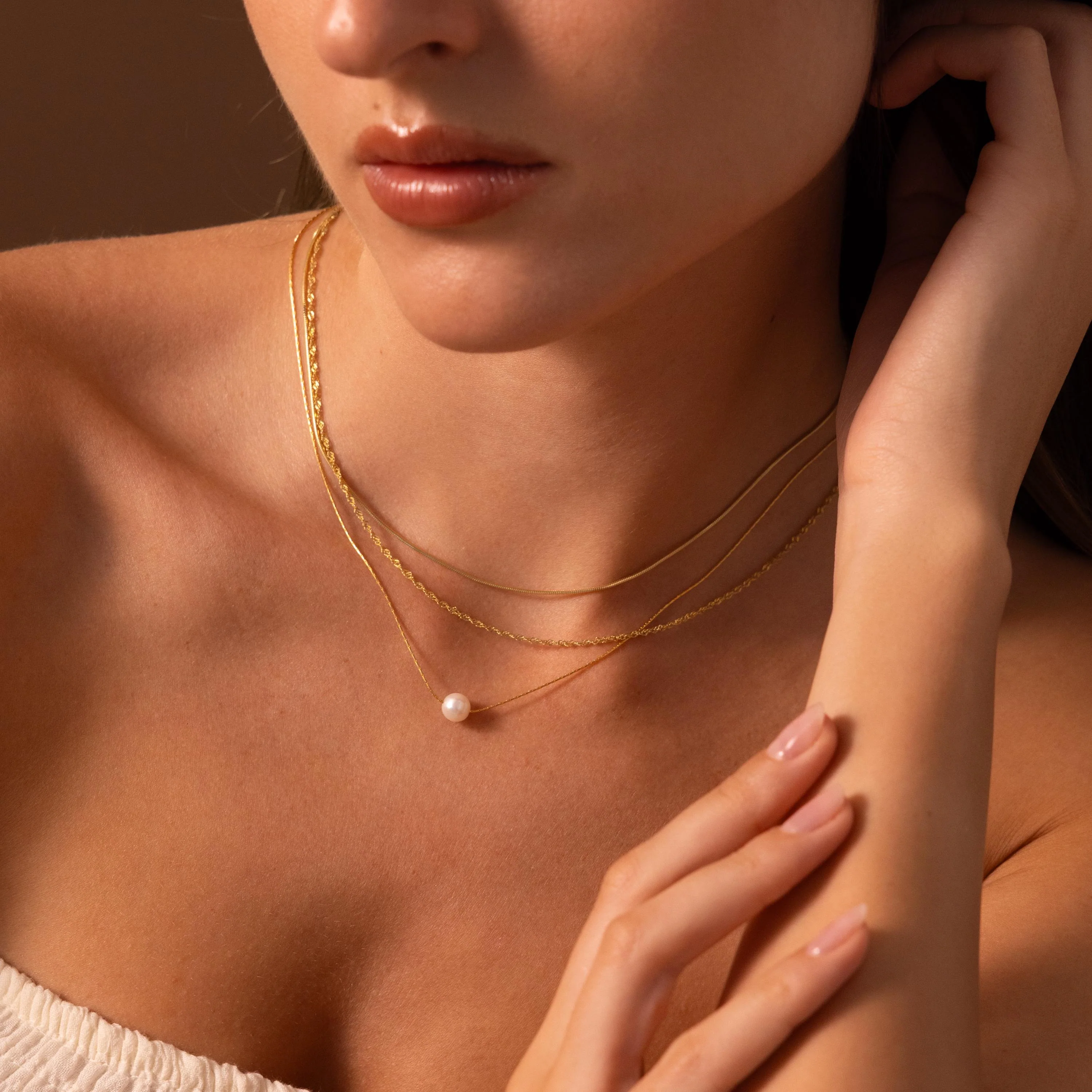 Dainty Pearl Dot Necklace - Image 4