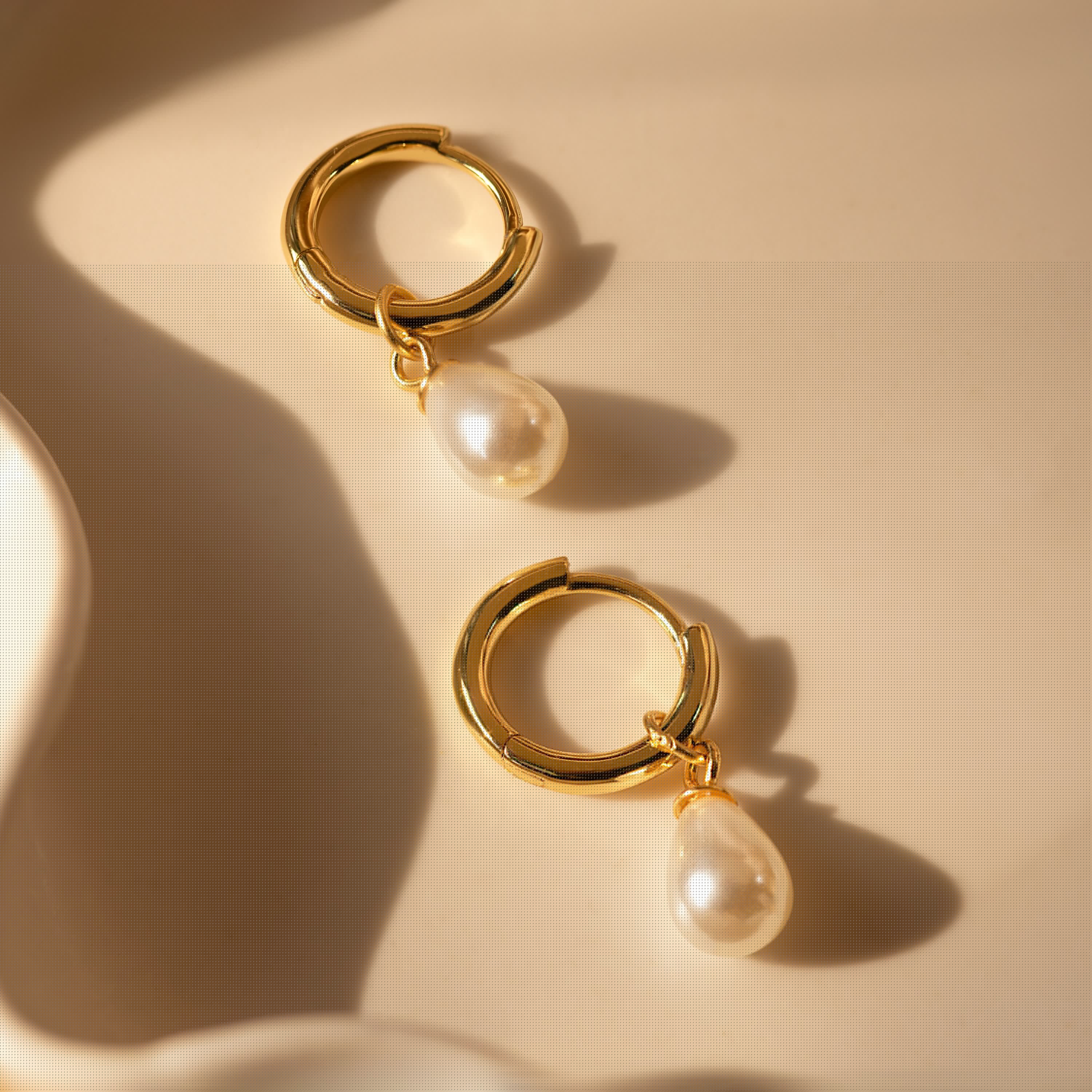 Dainty Pearl Huggies - Image 5