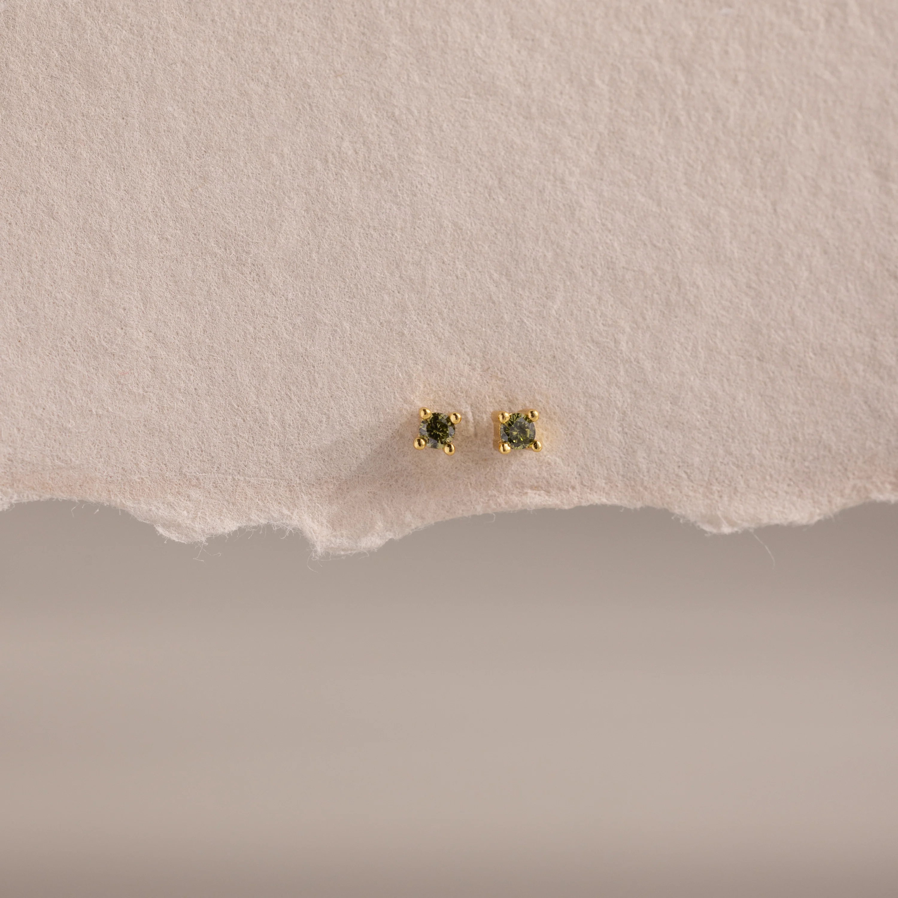 Dainty Peridot Flatback Studs