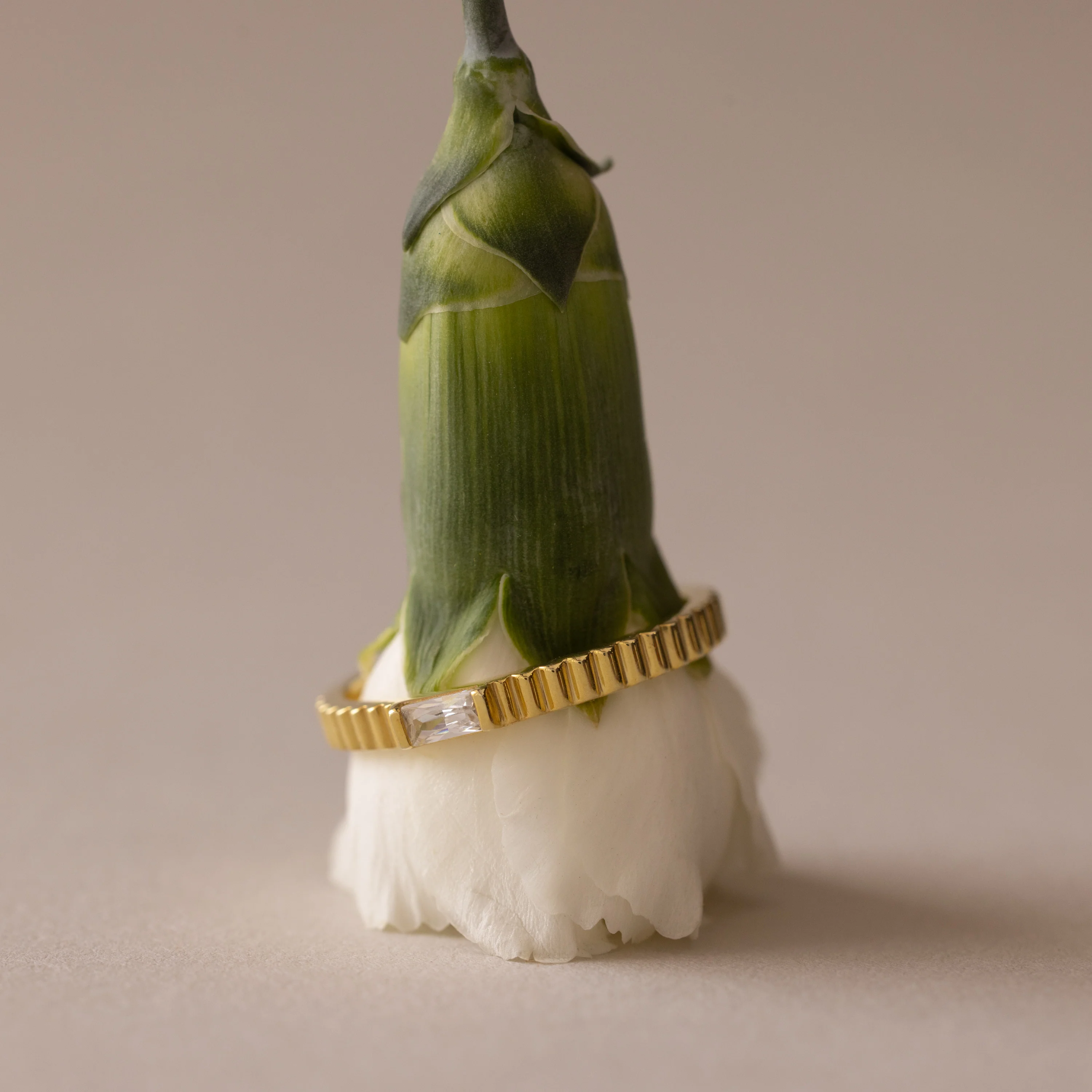 Dainty Ribbed Amethyst Ring - Image 5