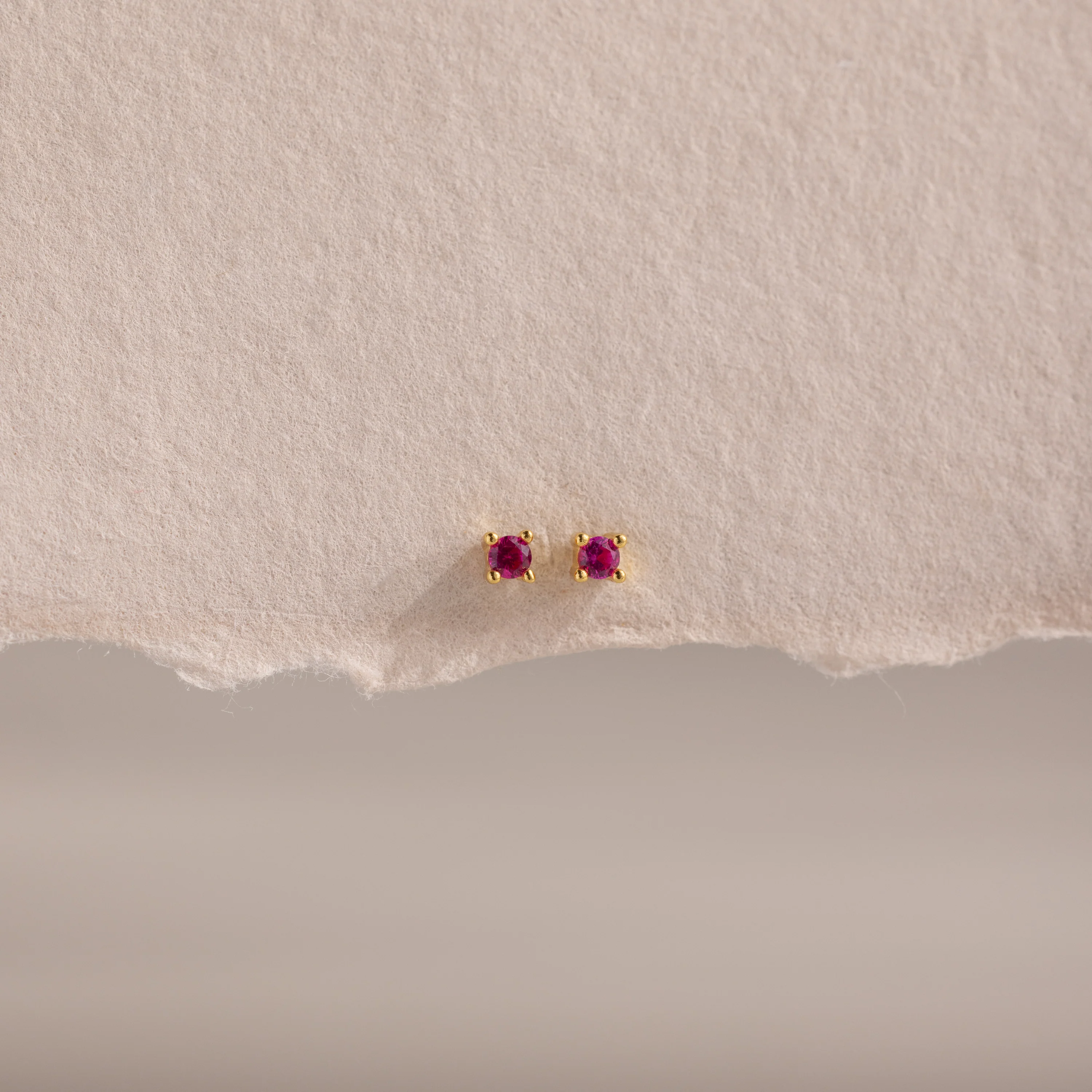 Dainty Ruby Flatback Studs