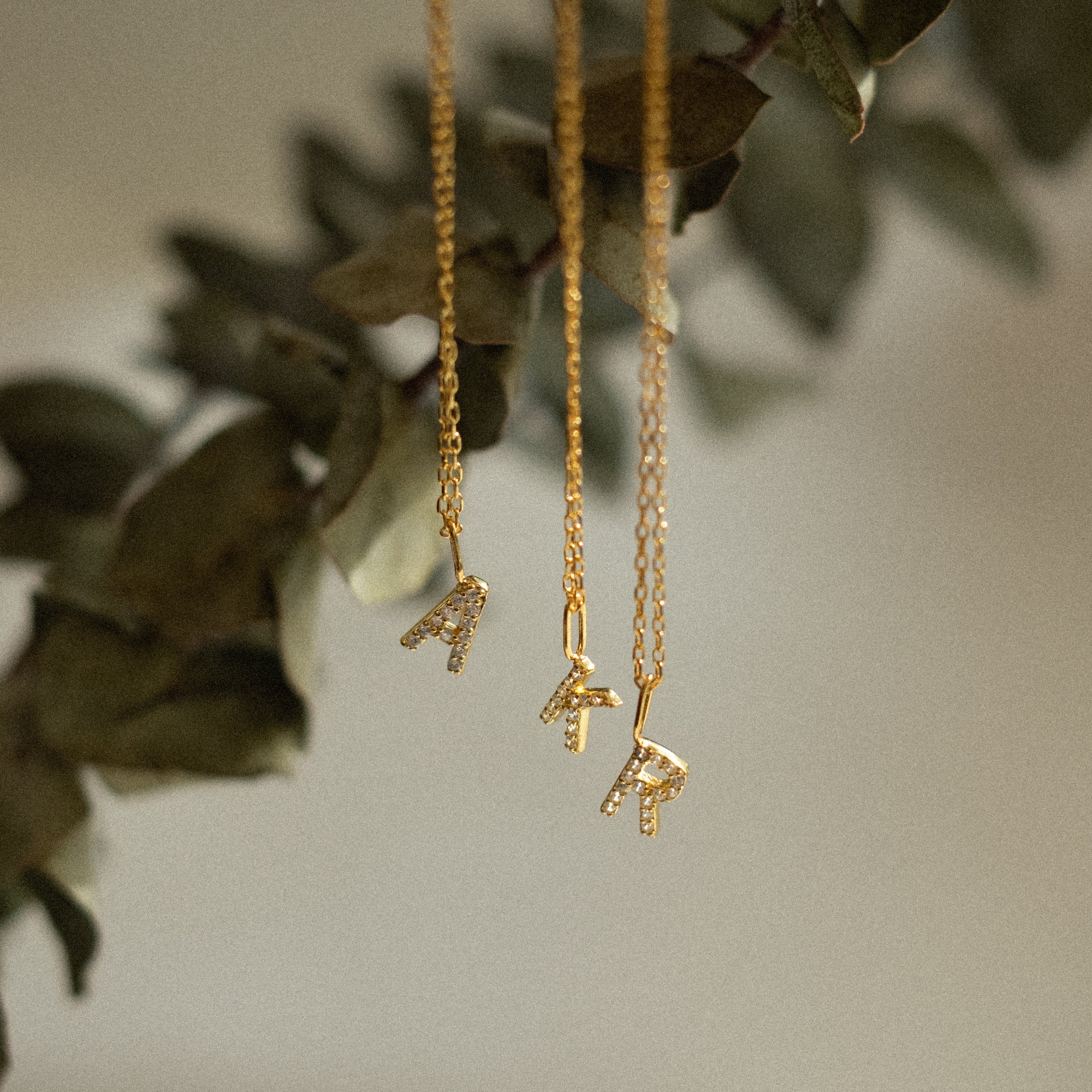 Dangling Pave Initial Necklace - Image 3
