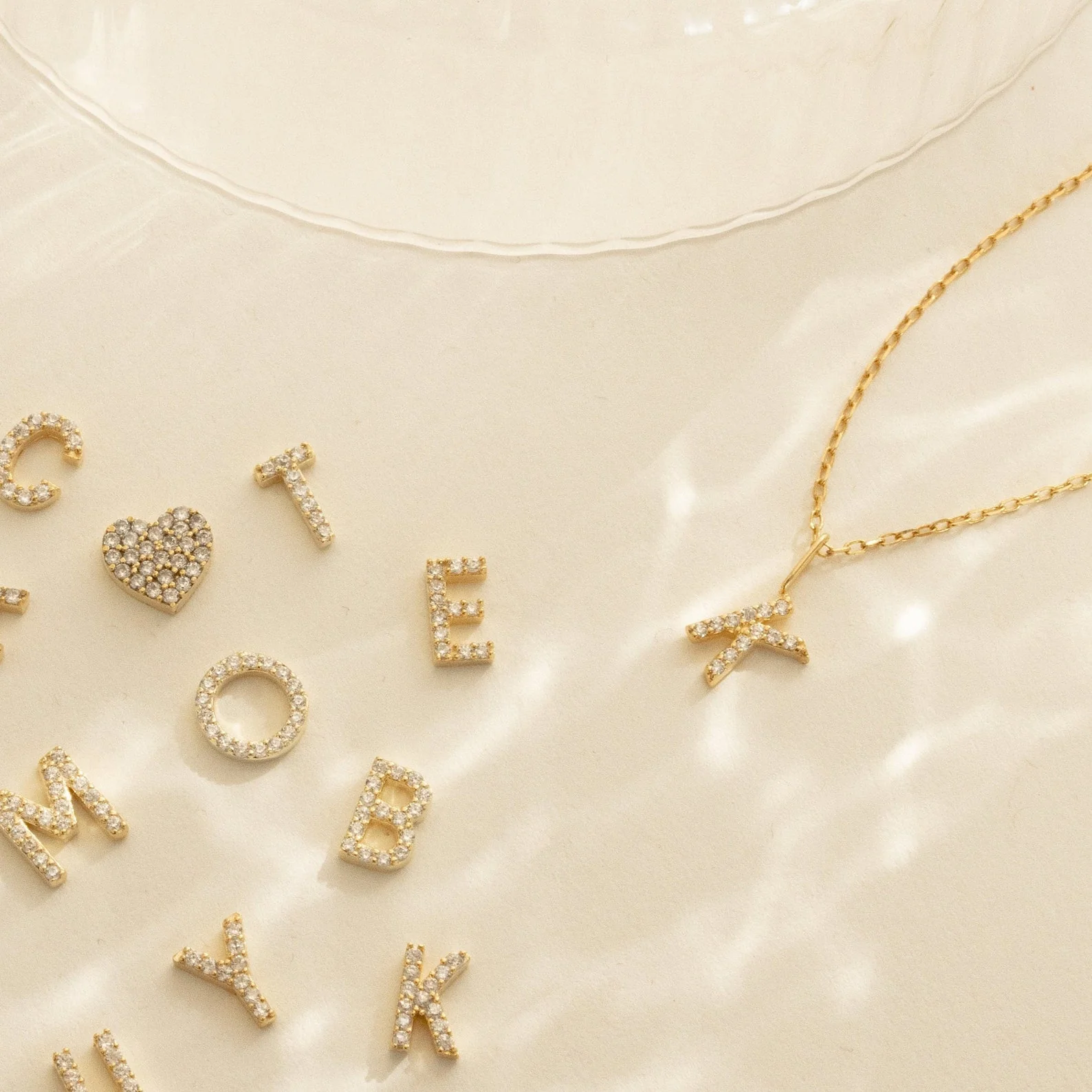 Dangling Pave Initial Necklace - Image 4