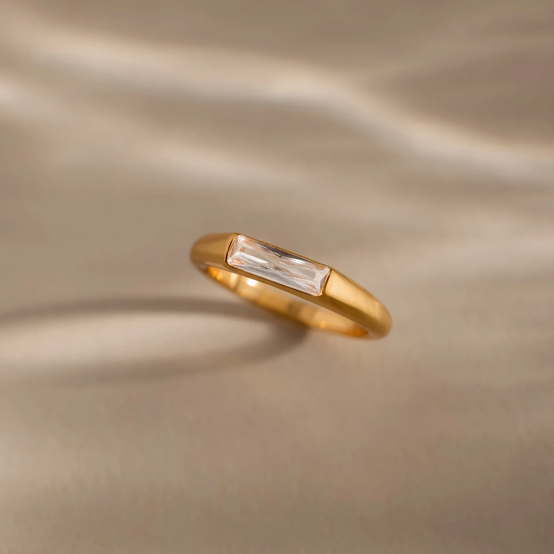 Diamond Baguette Signet Ring - Image 5