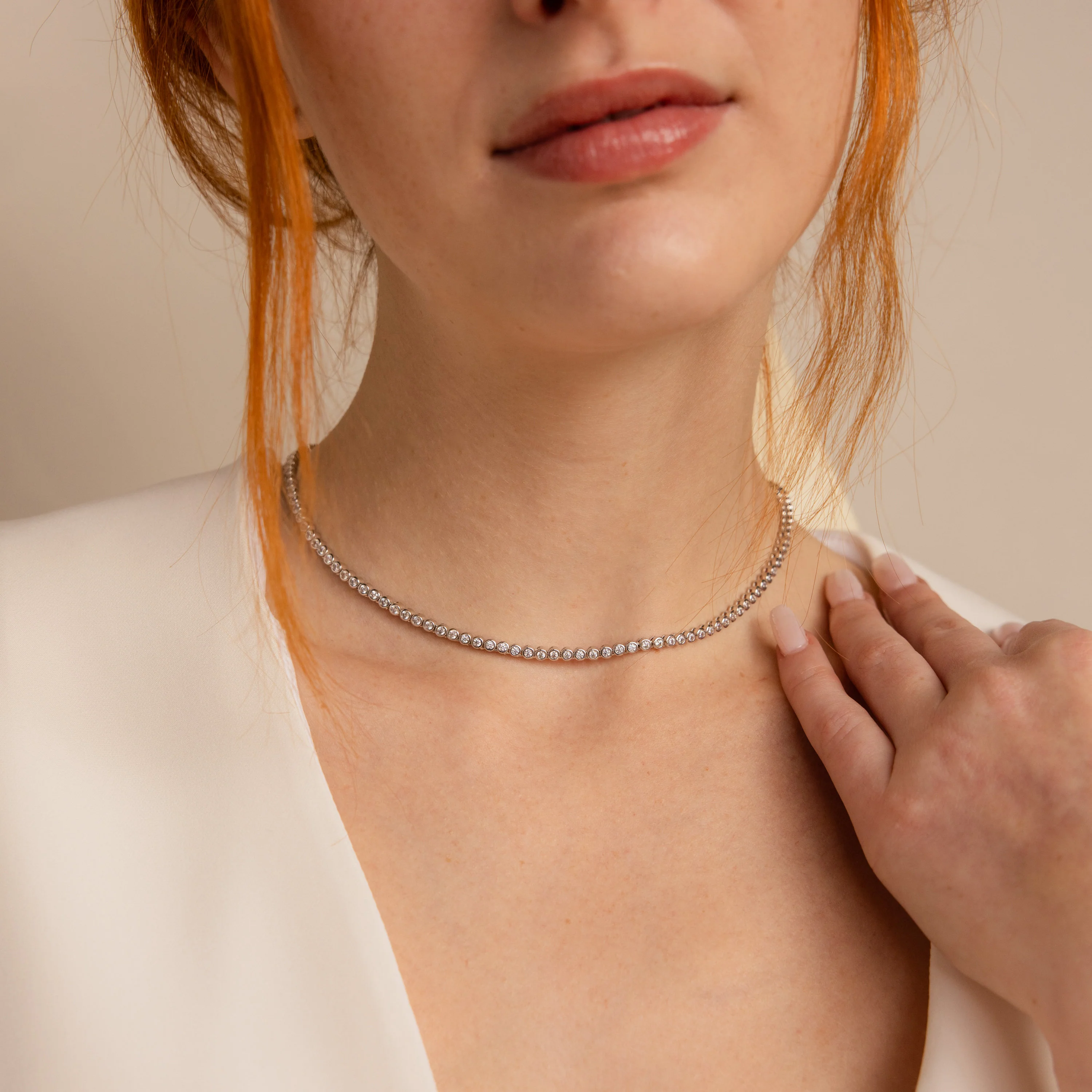 Diamond Bezel Tennis Necklace - Image 4