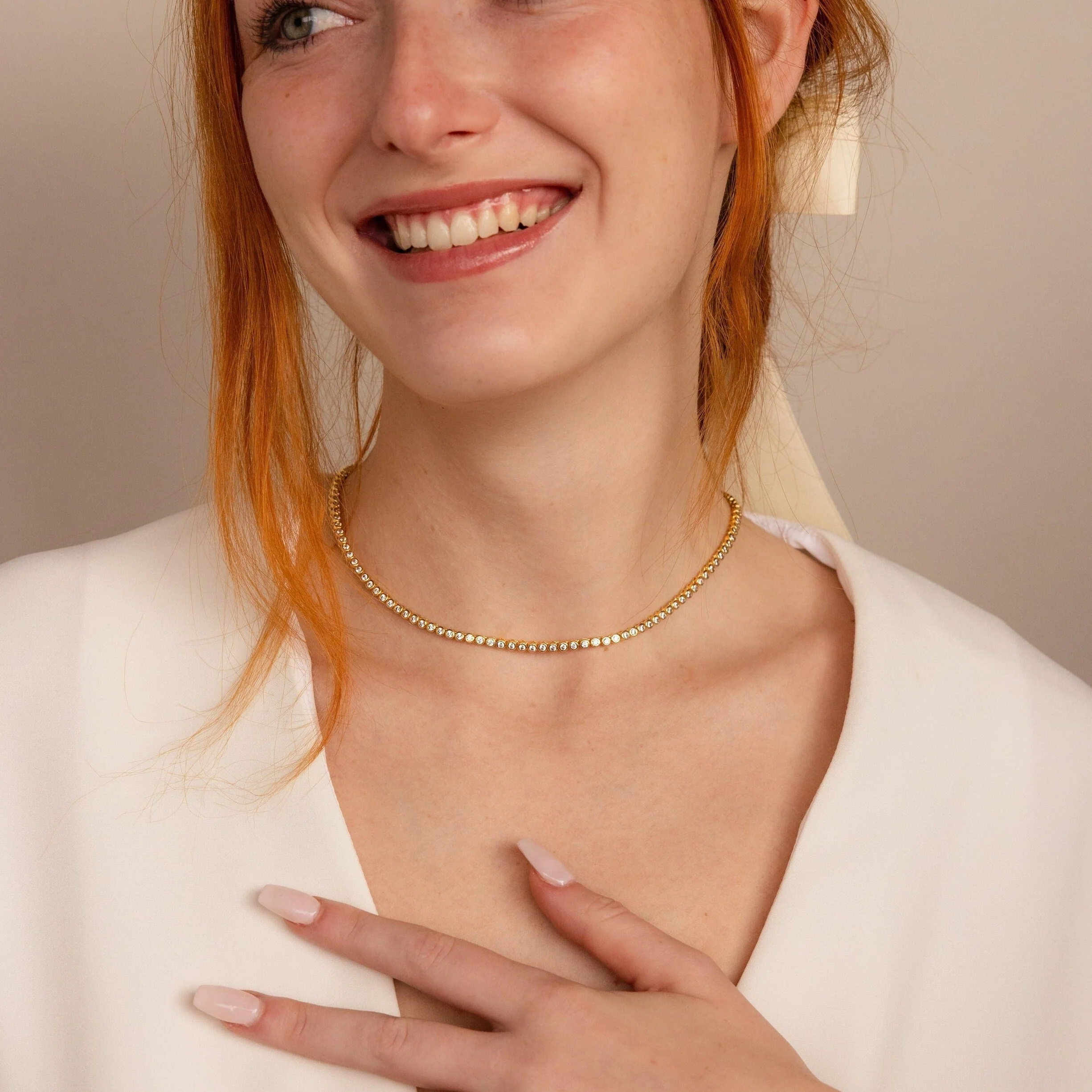 Diamond Bezel Tennis Necklace - Image 6
