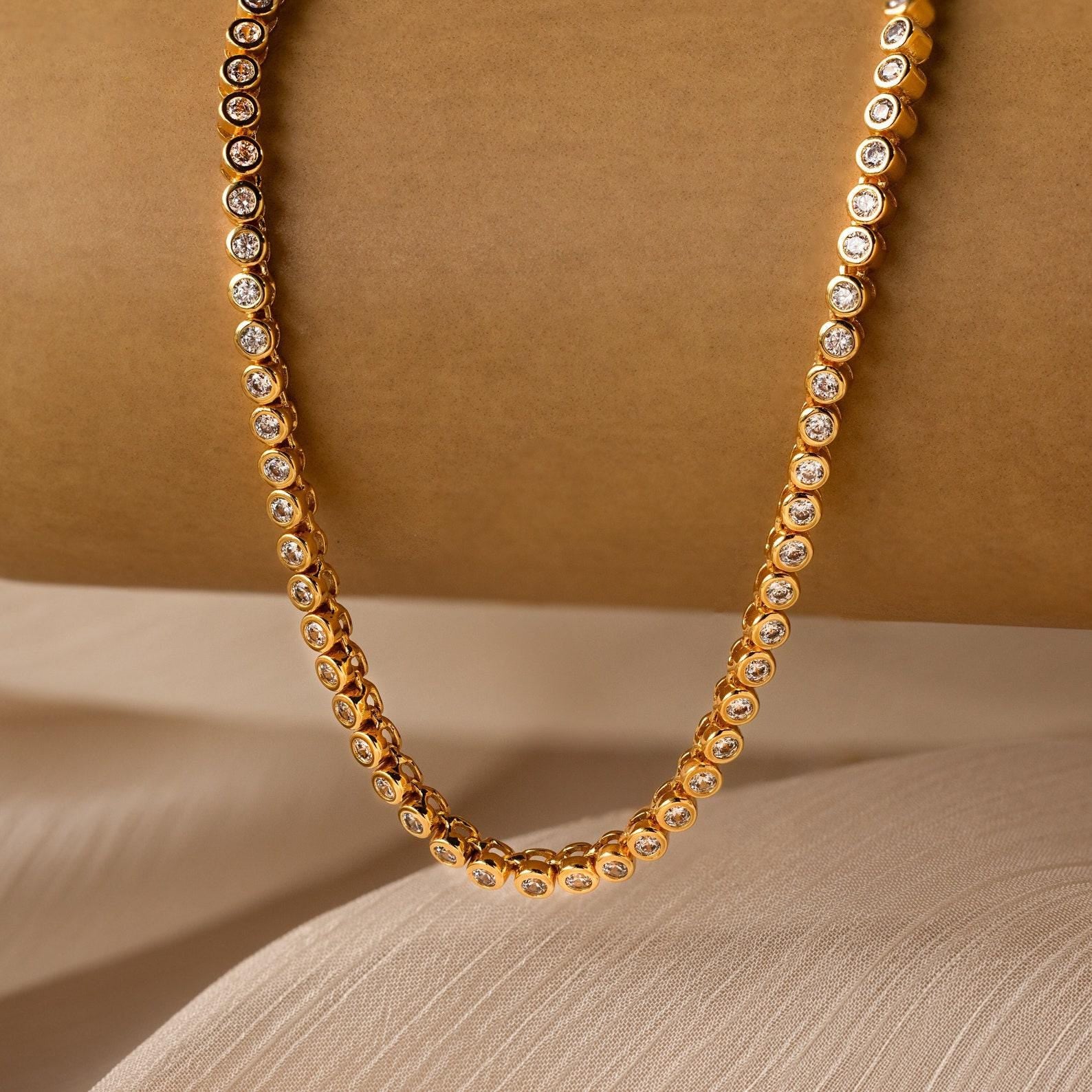 Diamond Bezel Tennis Necklace & Bracelet Set - Image 3