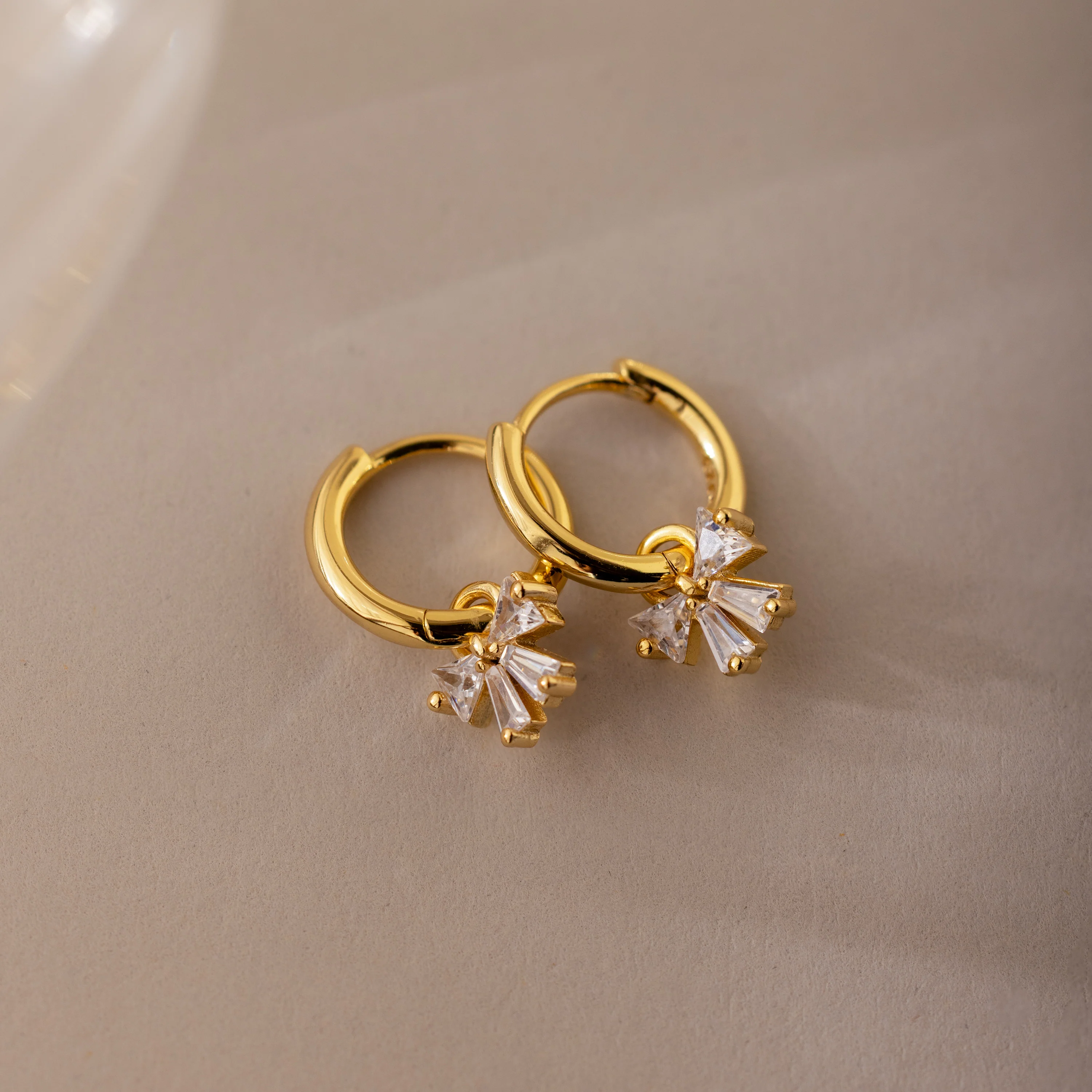 Diamond Bow Hoops in 18K Gold - Image 5