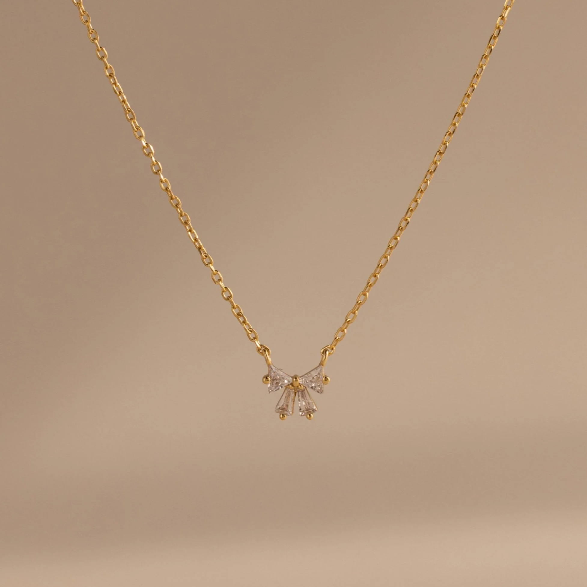 Diamond Bow Necklace