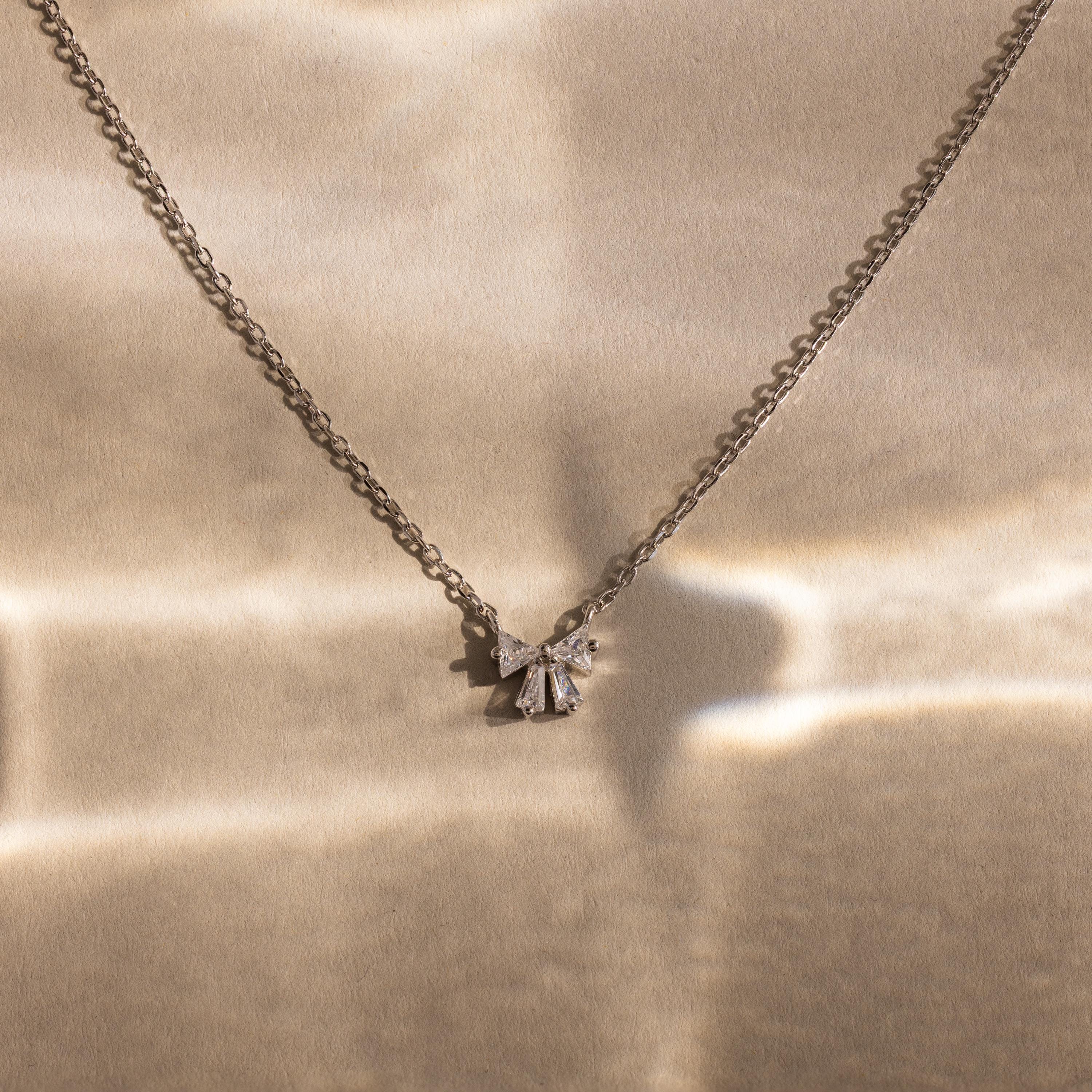 Diamond Bow Necklace - Image 4