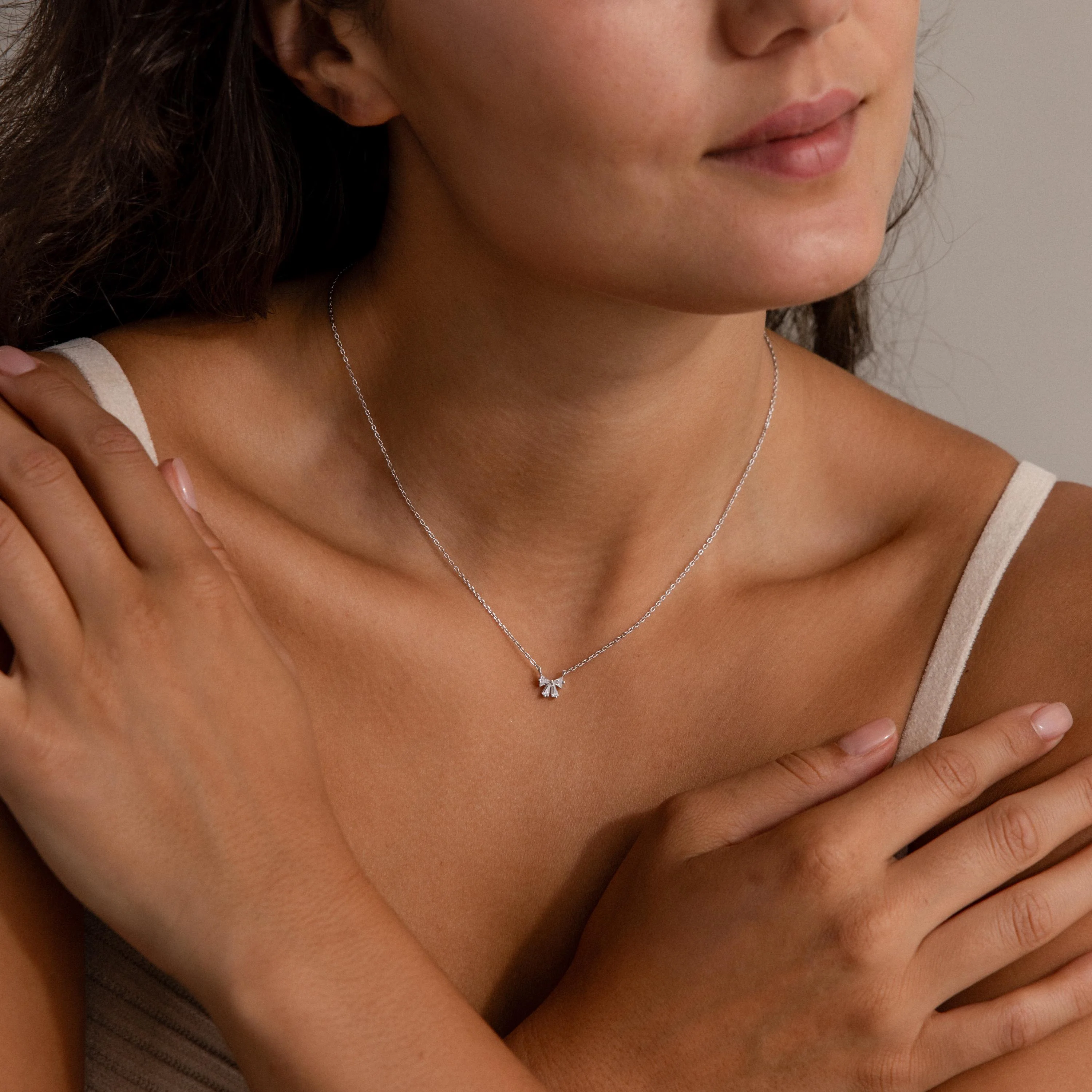 Diamond Bow Necklace - Image 9