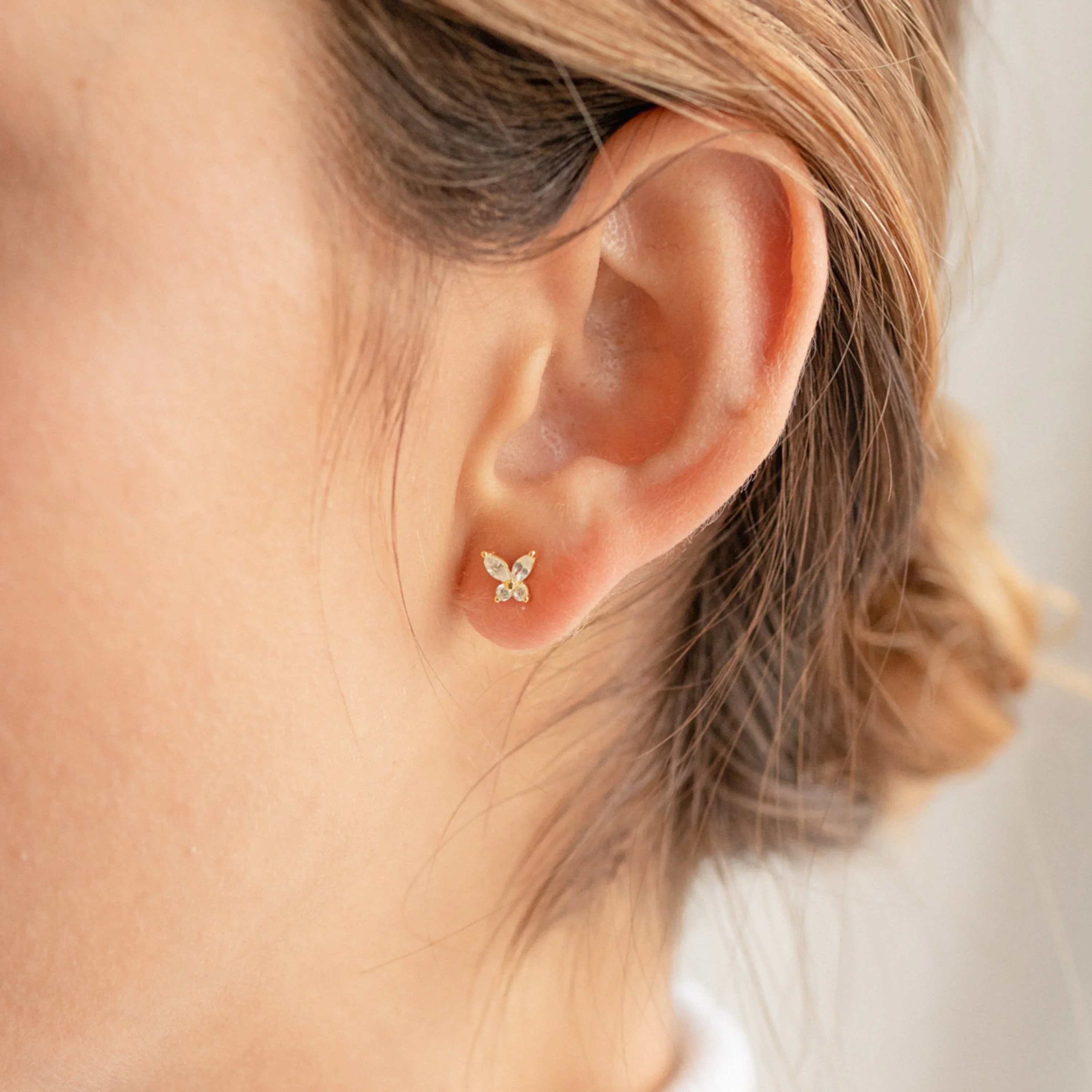 Diamond Butterfly Earrings Set - Image 8