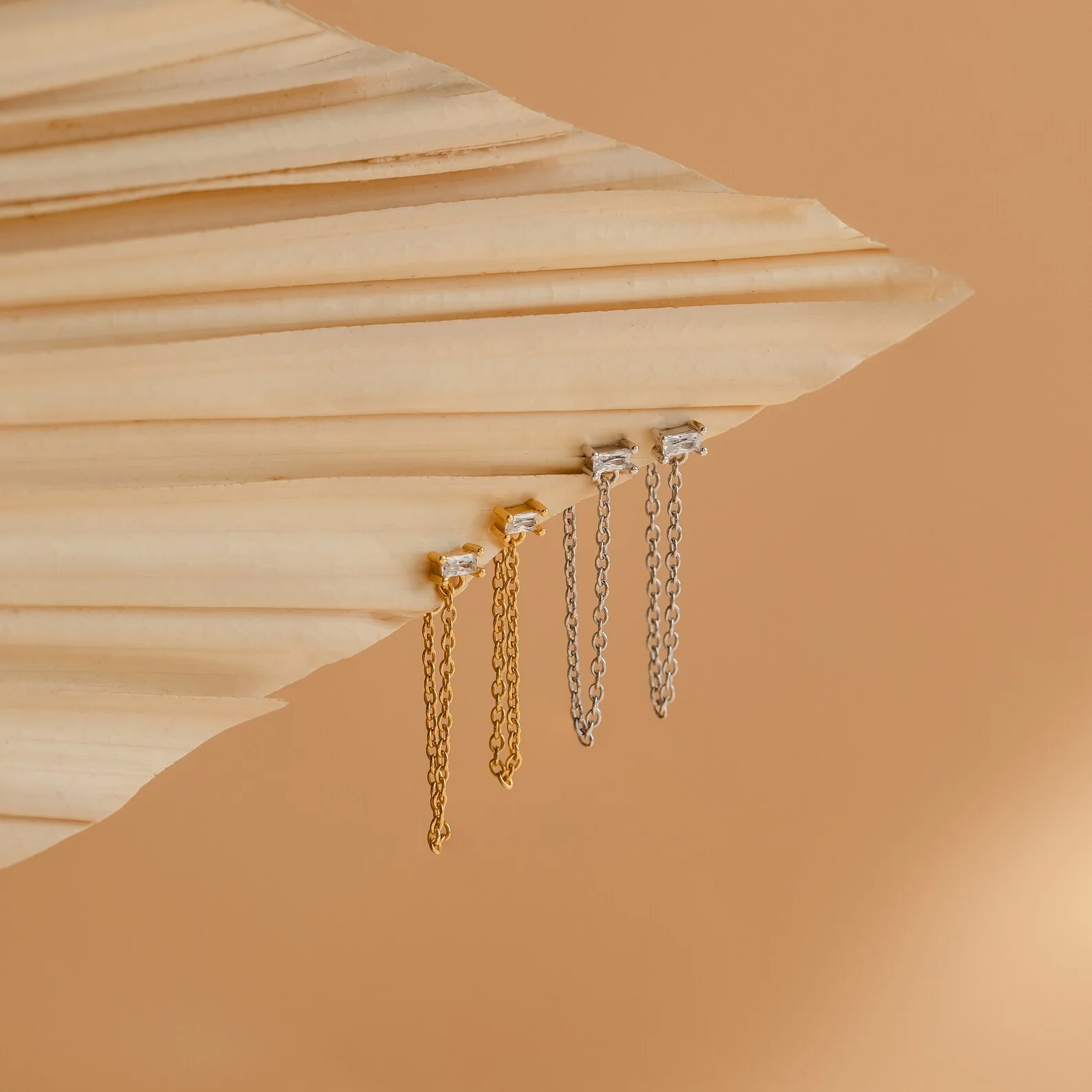 Diamond Chain Earrings Set - Image 3