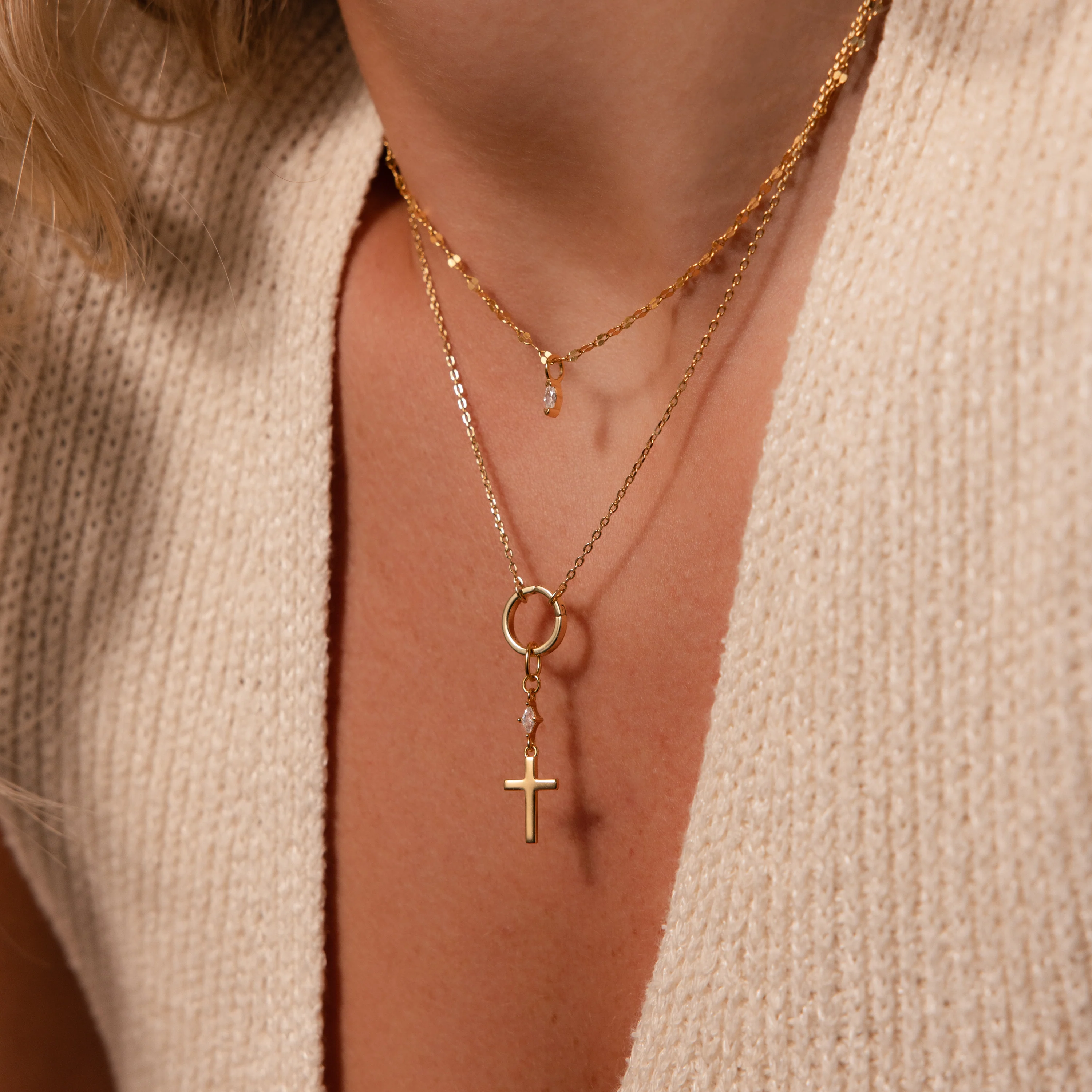 Diamond Drop Cross Charm - Image 3