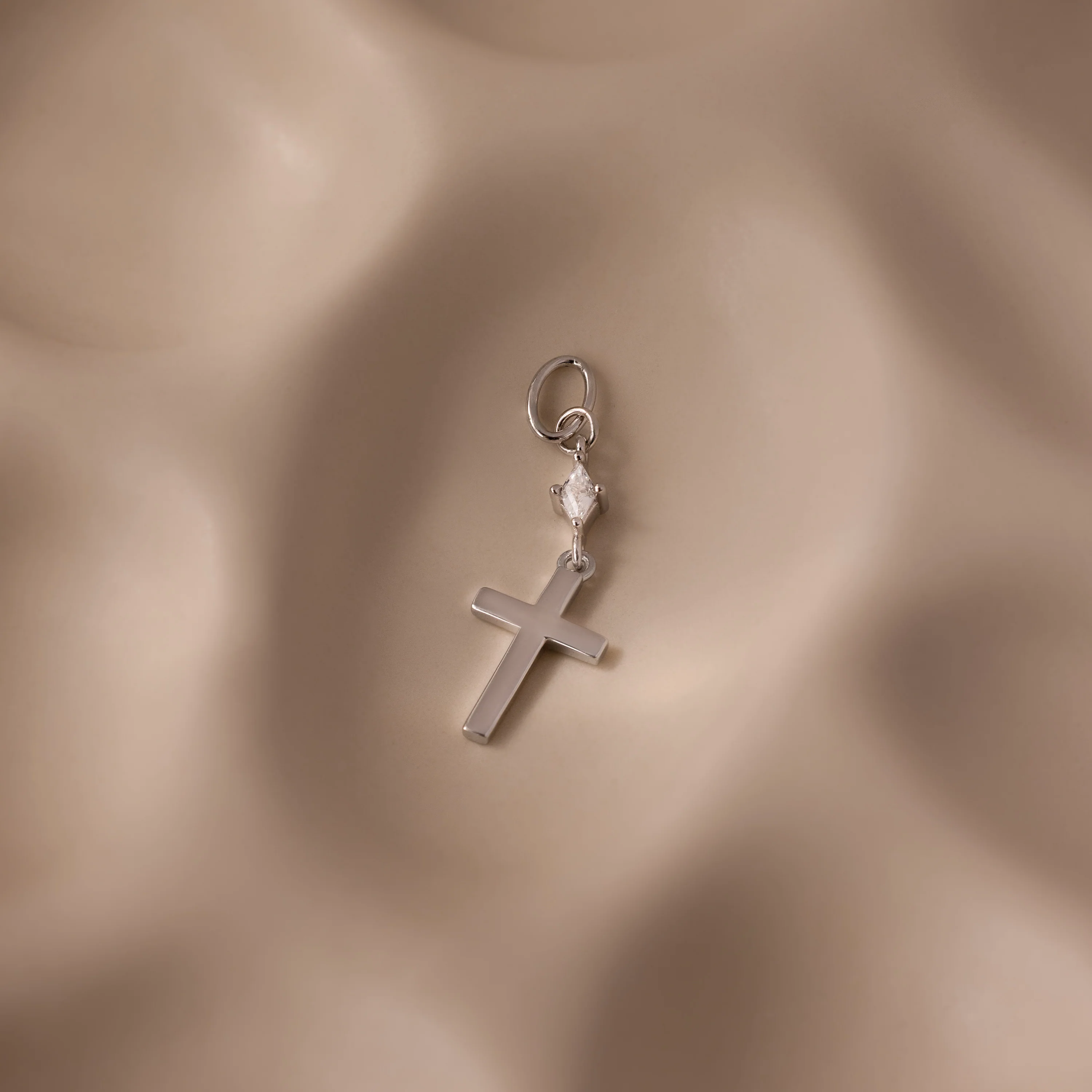 Diamond Drop Cross Charm - Image 4