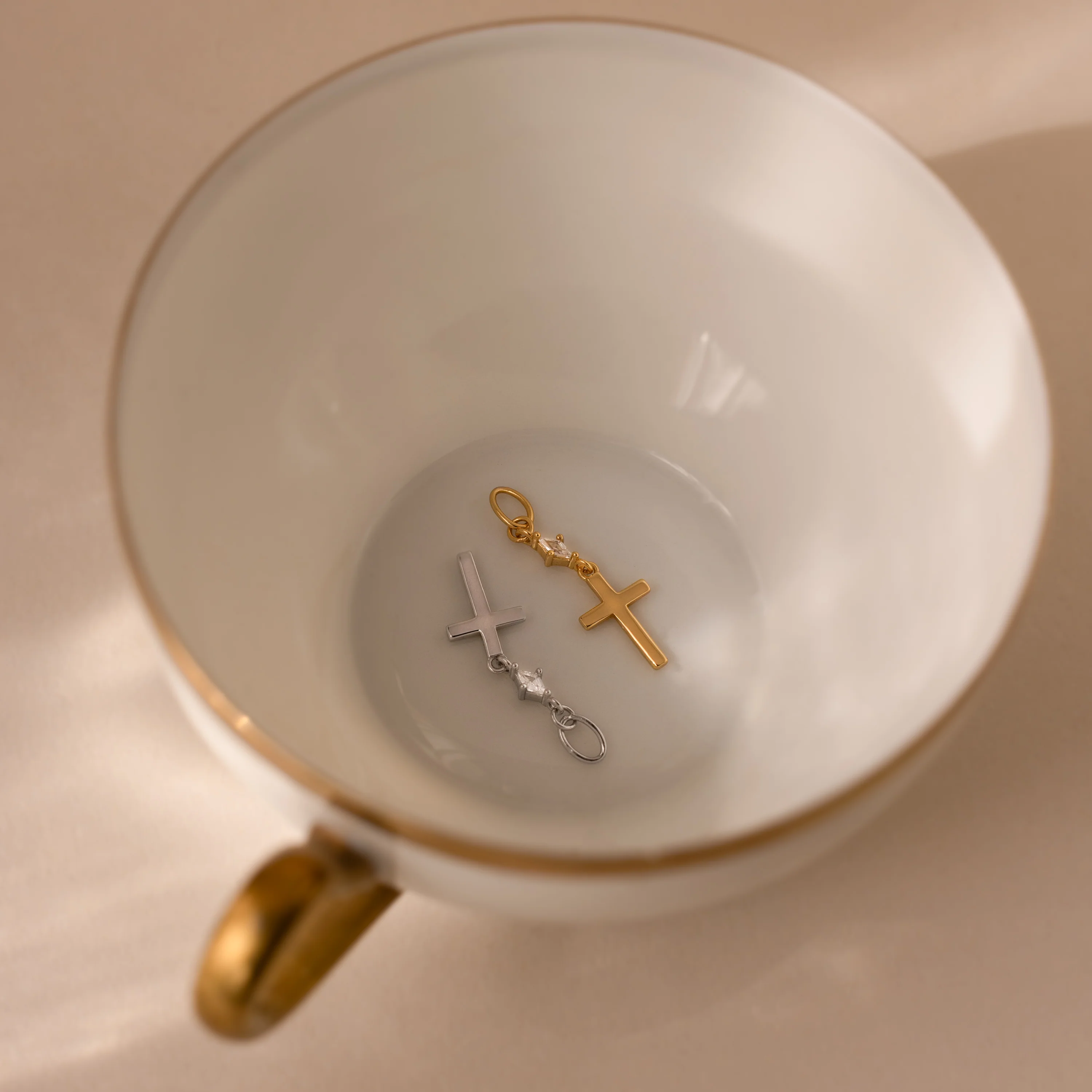 Diamond Drop Cross Charm - Image 6
