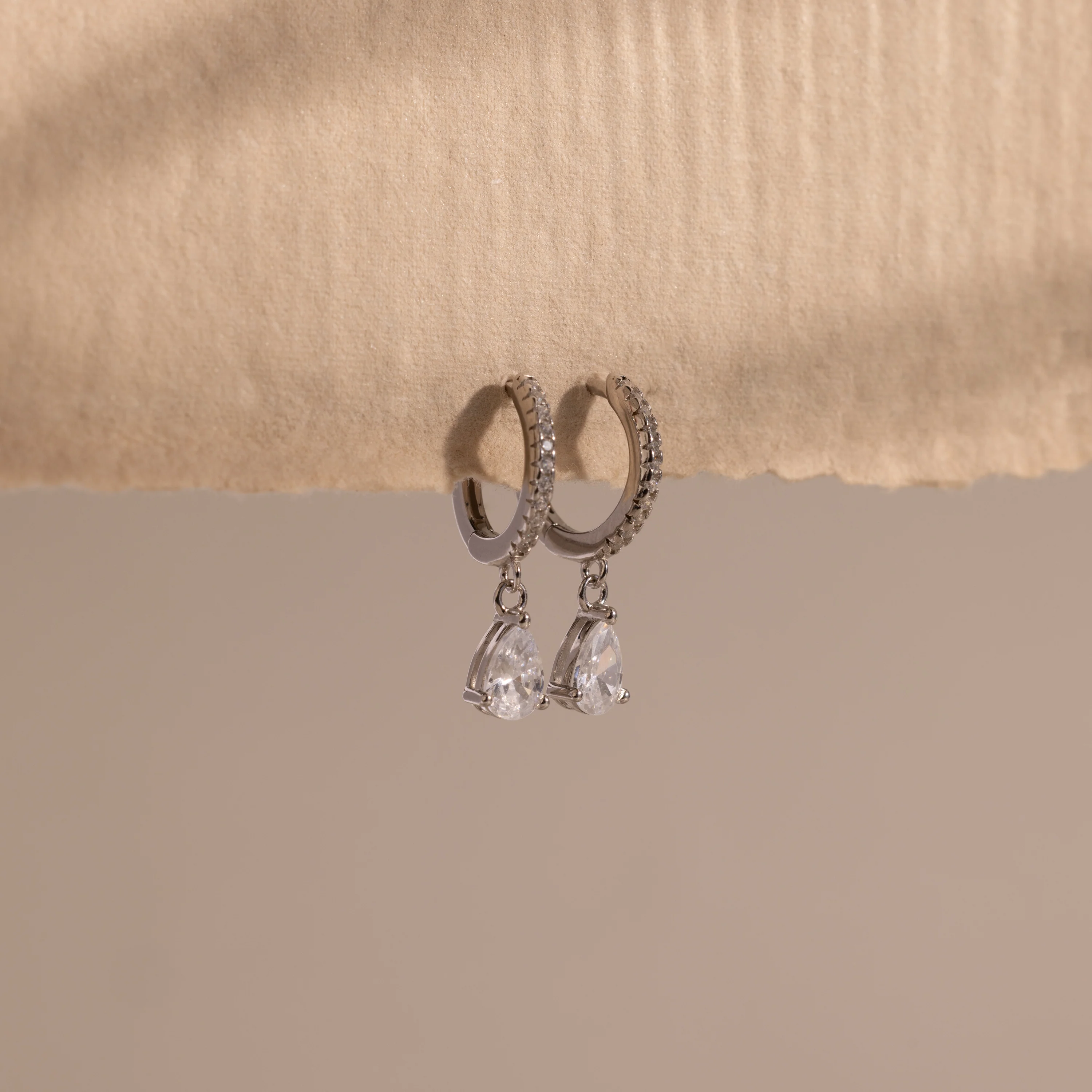 Diamond Drop Huggies - Image 3