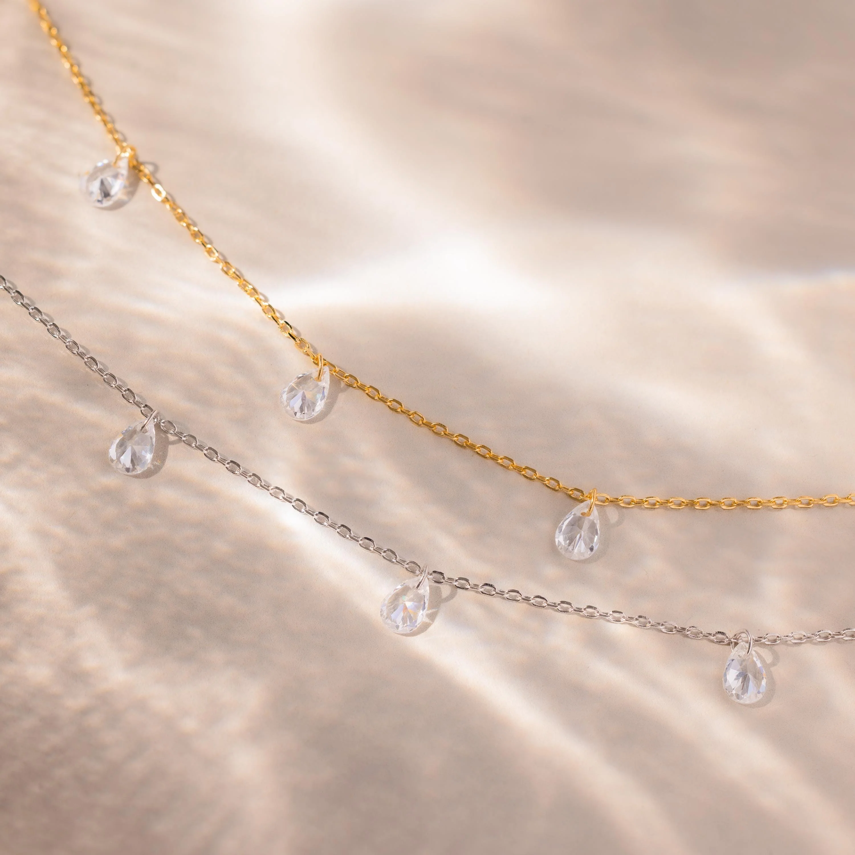 Diamond Drop Station Necklace - Image 4