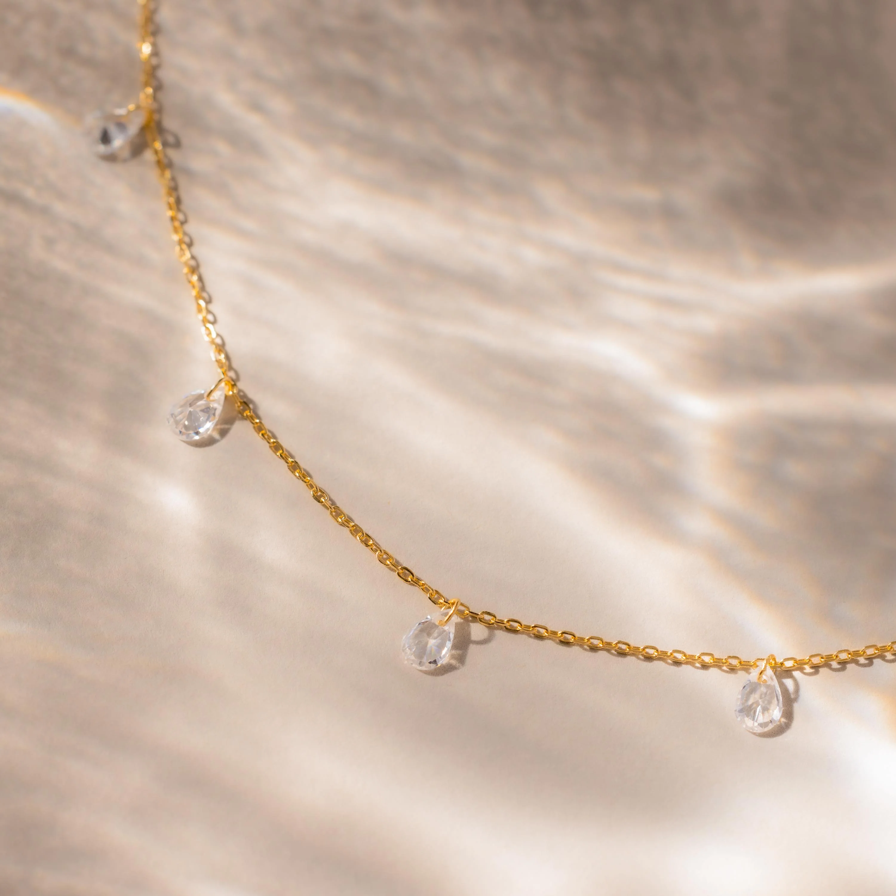 Diamond Drop Station Necklace - Image 8