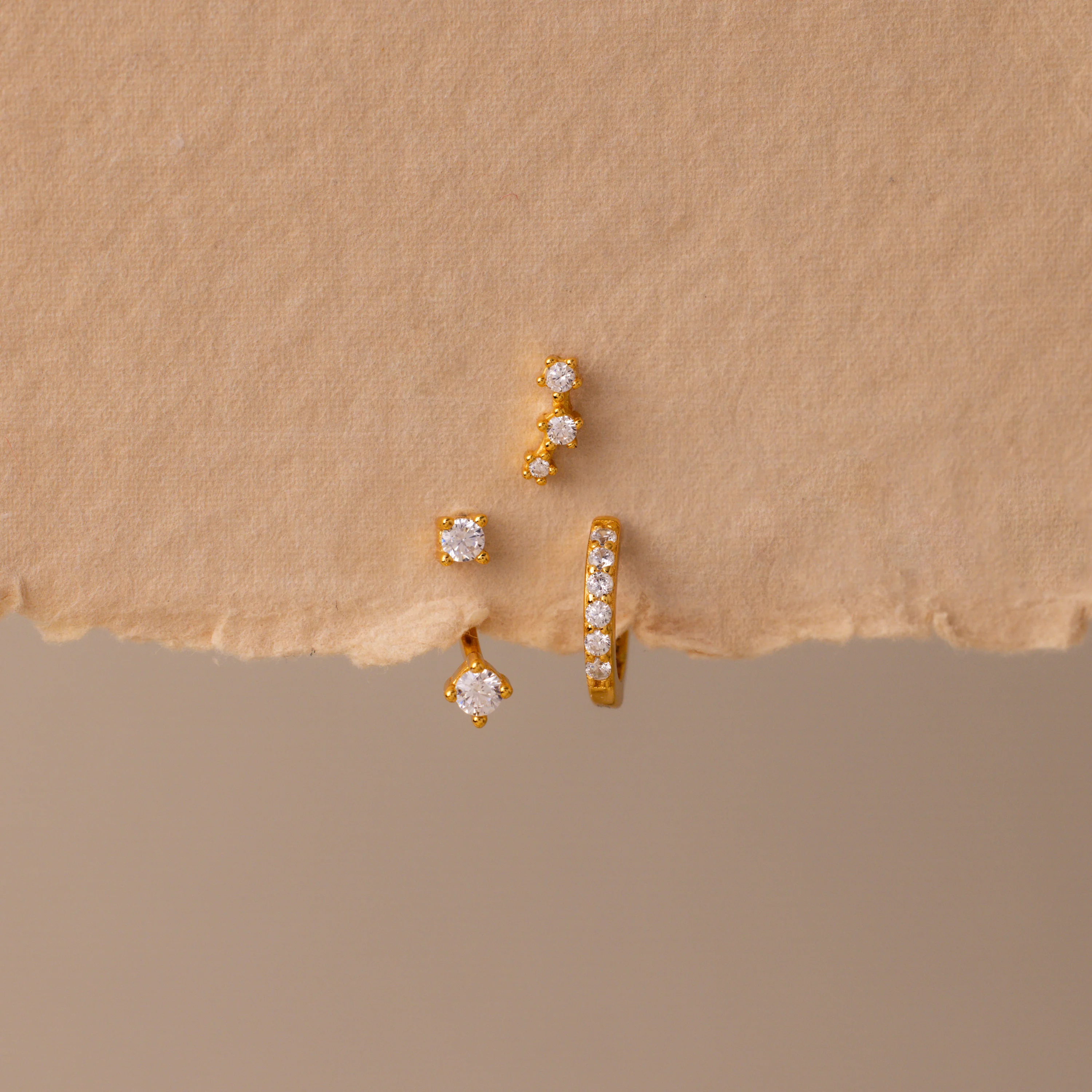 Diamond Earring Trio Set