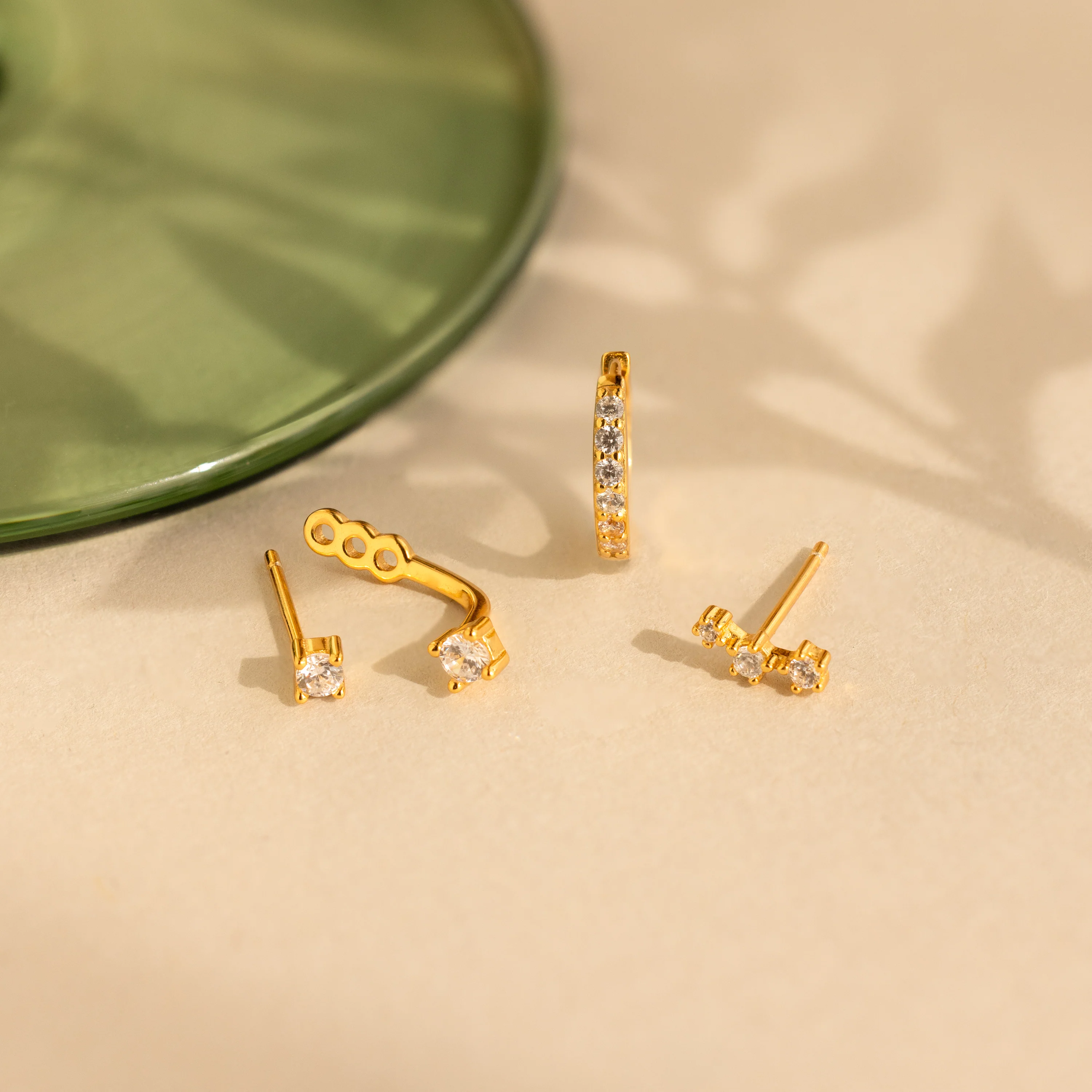 Diamond Earrings Set in 18K Gold - Image 3