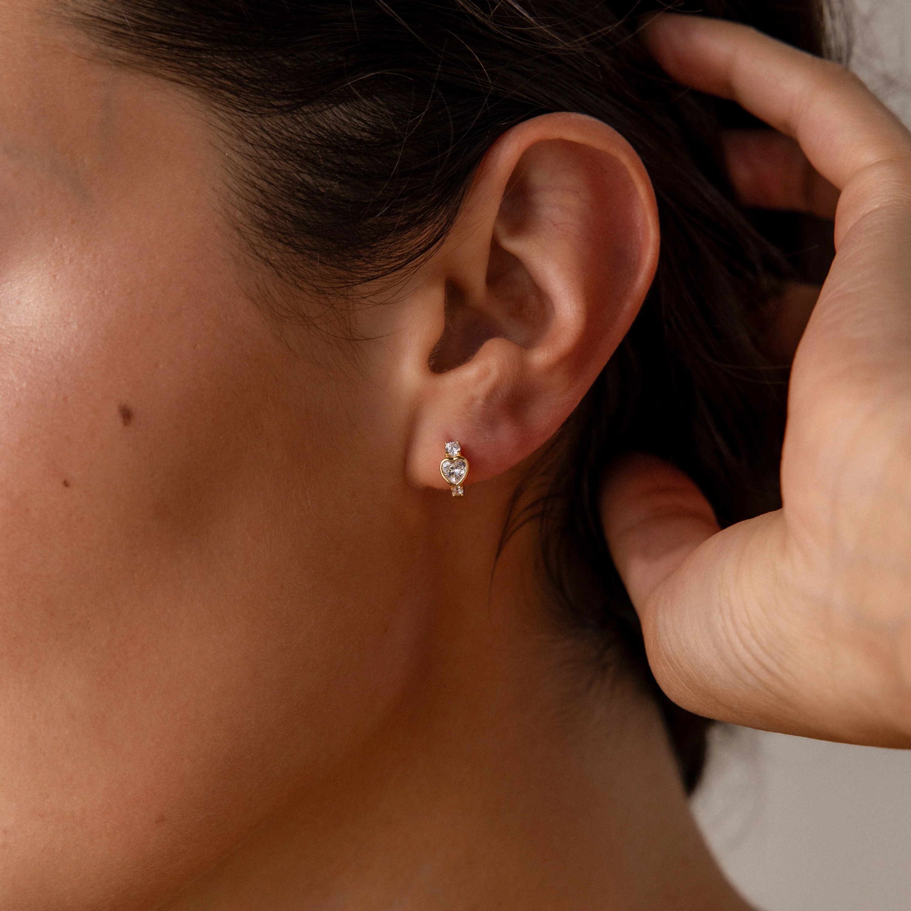 Diamond Heart Hoops - Image 2