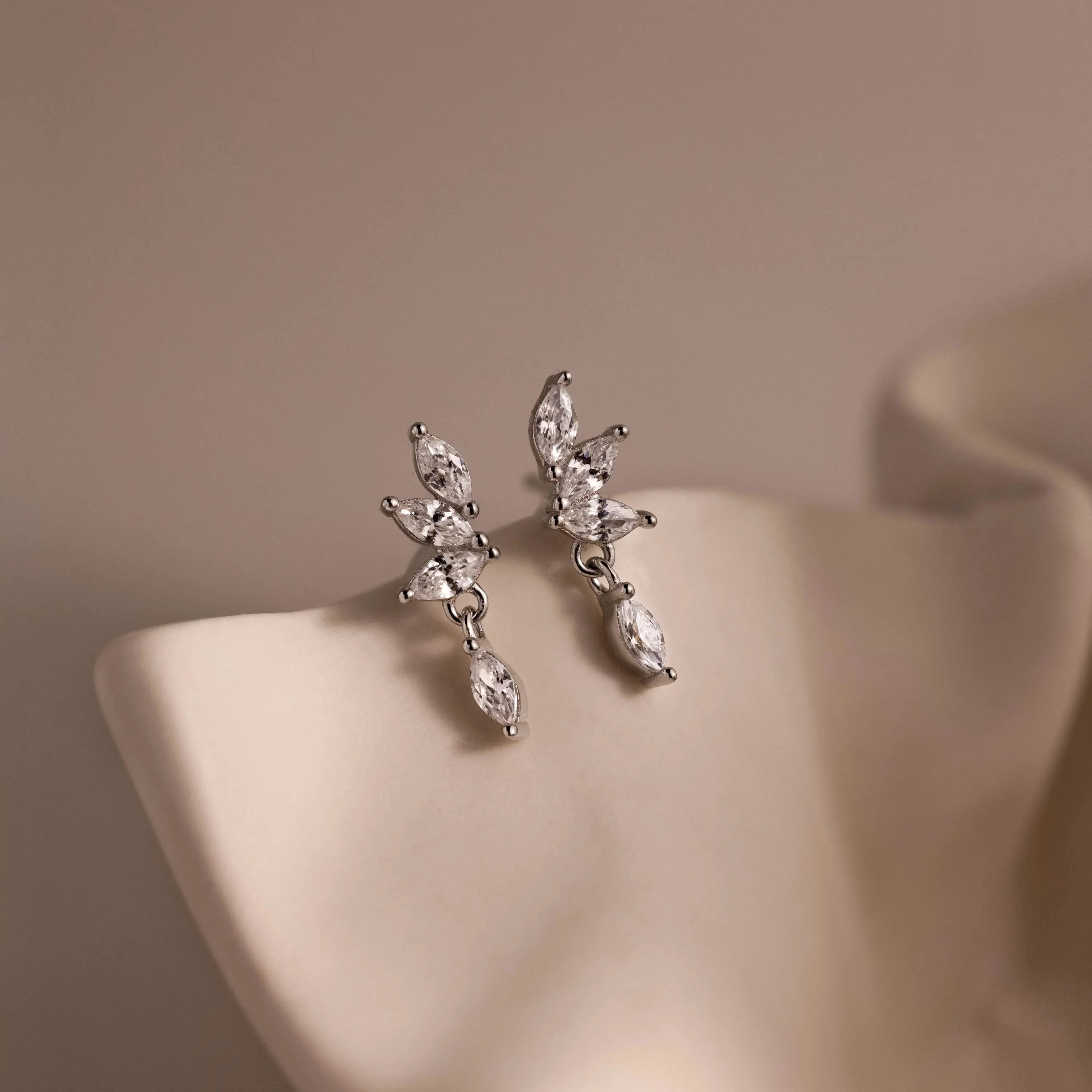 Diamond Marquise Drop Studs - Image 3