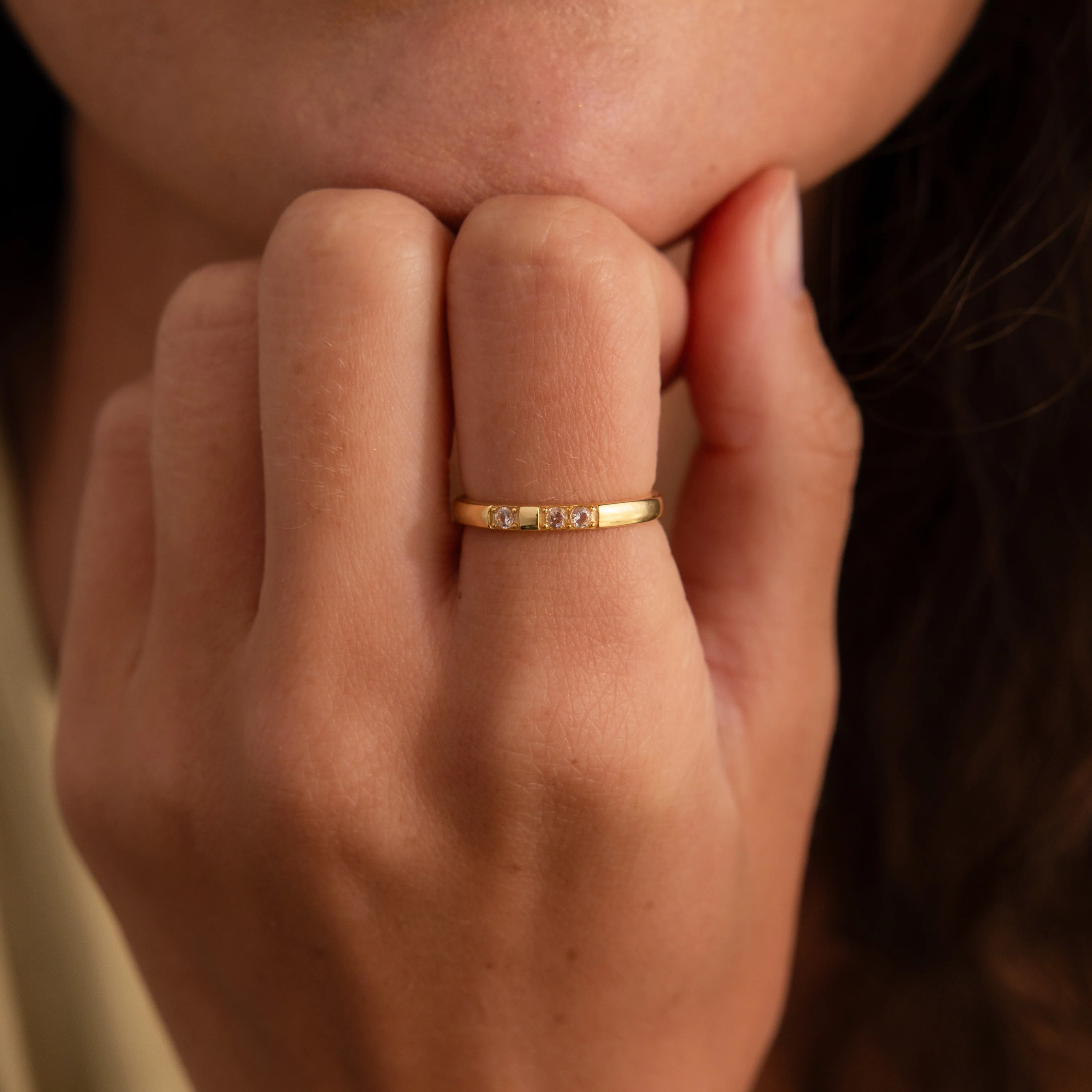 Diamond Morse Code Ring in 18K Gold - Image 2