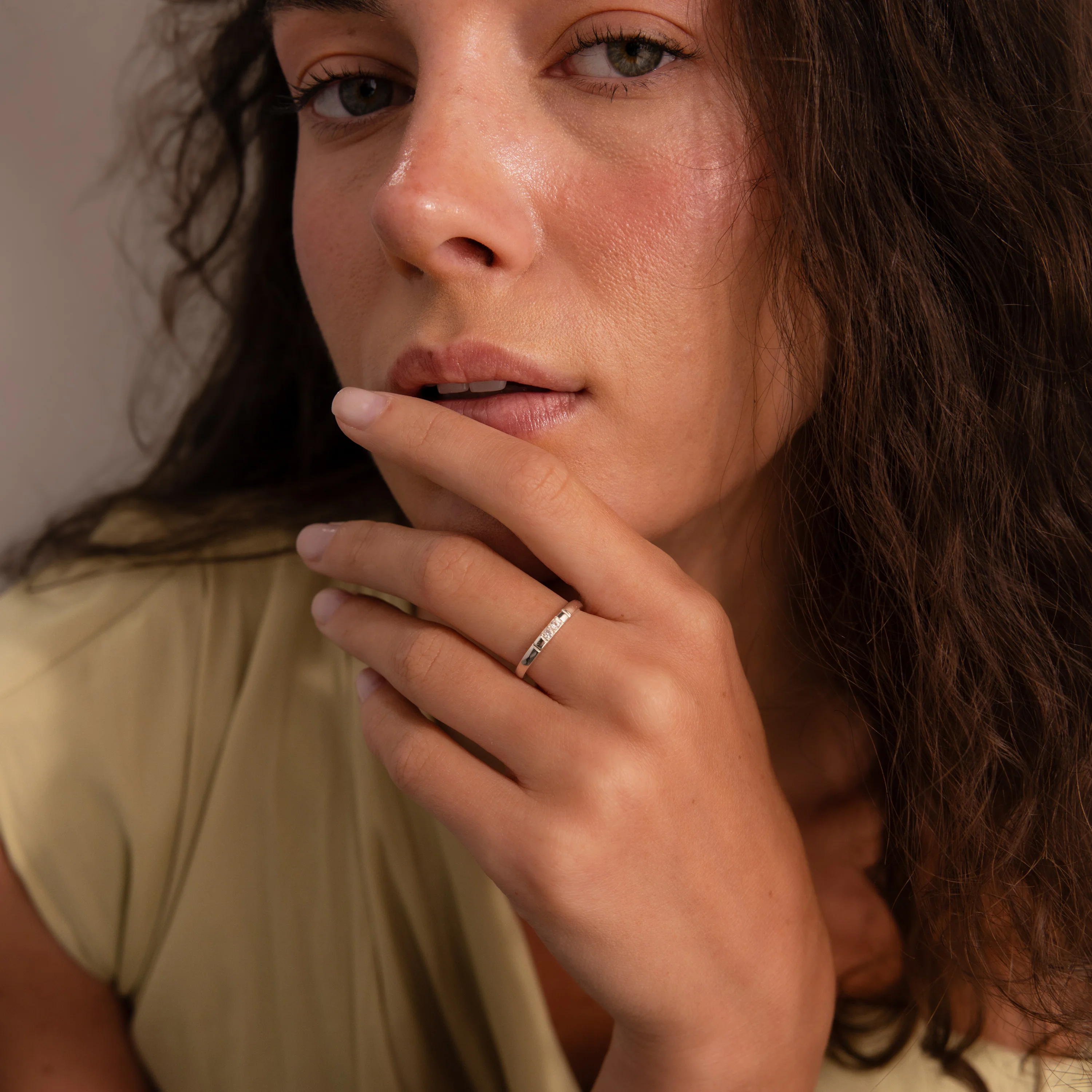 Diamond Morse Code Ring in Silver - Image 4