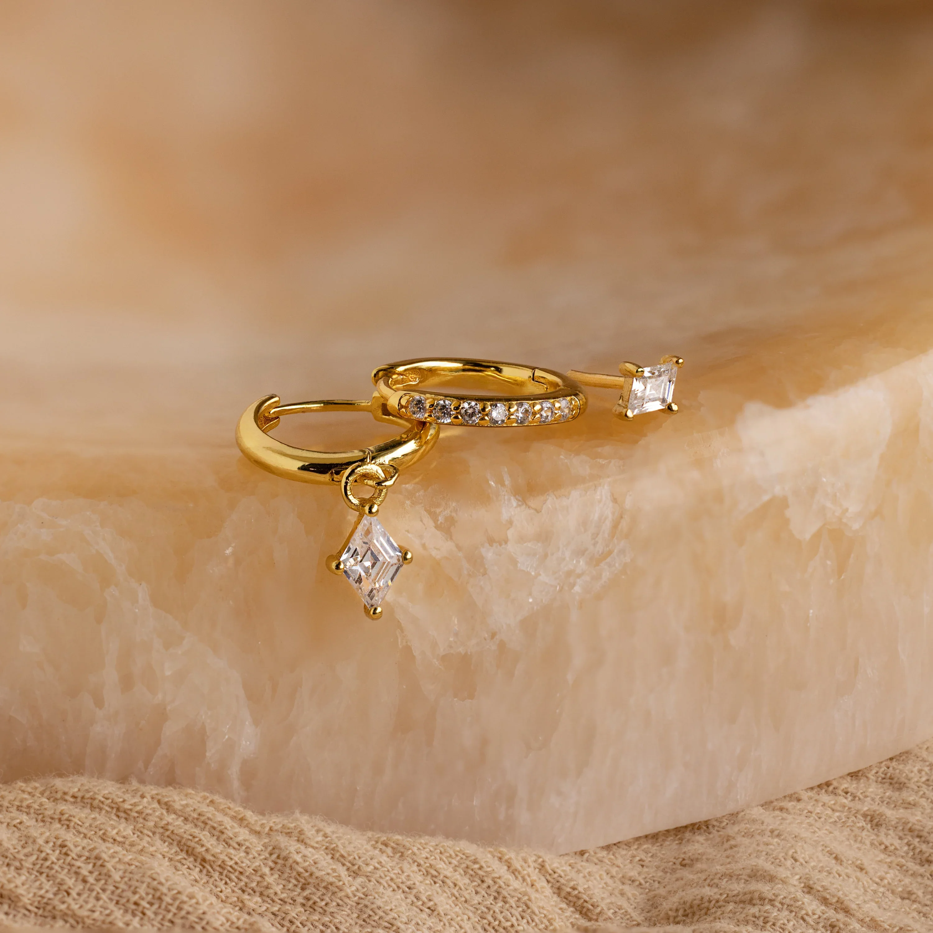 Diamond Pave Earrings Set - Image 2