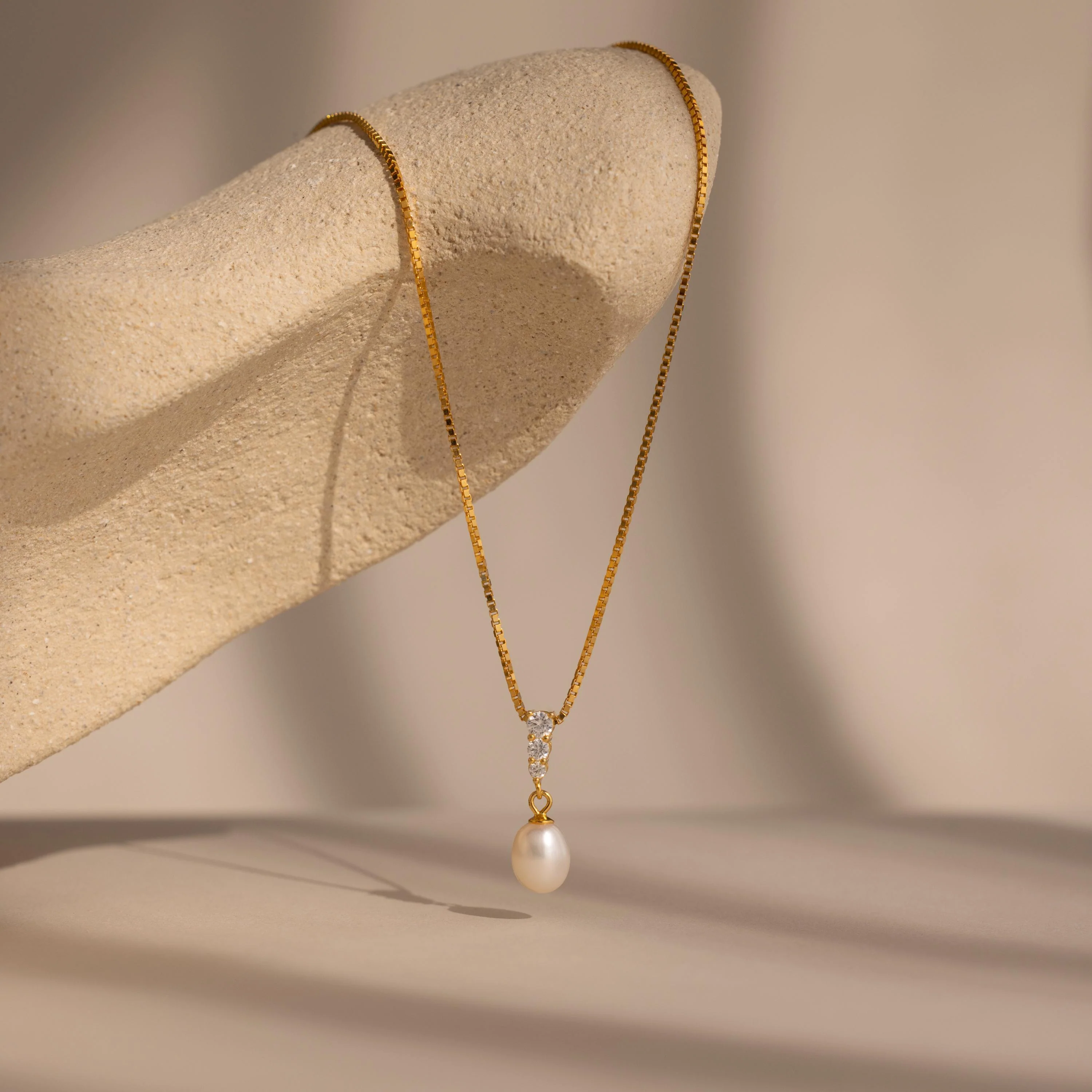 Diamond Pearl Droplet Necklace - Image 8