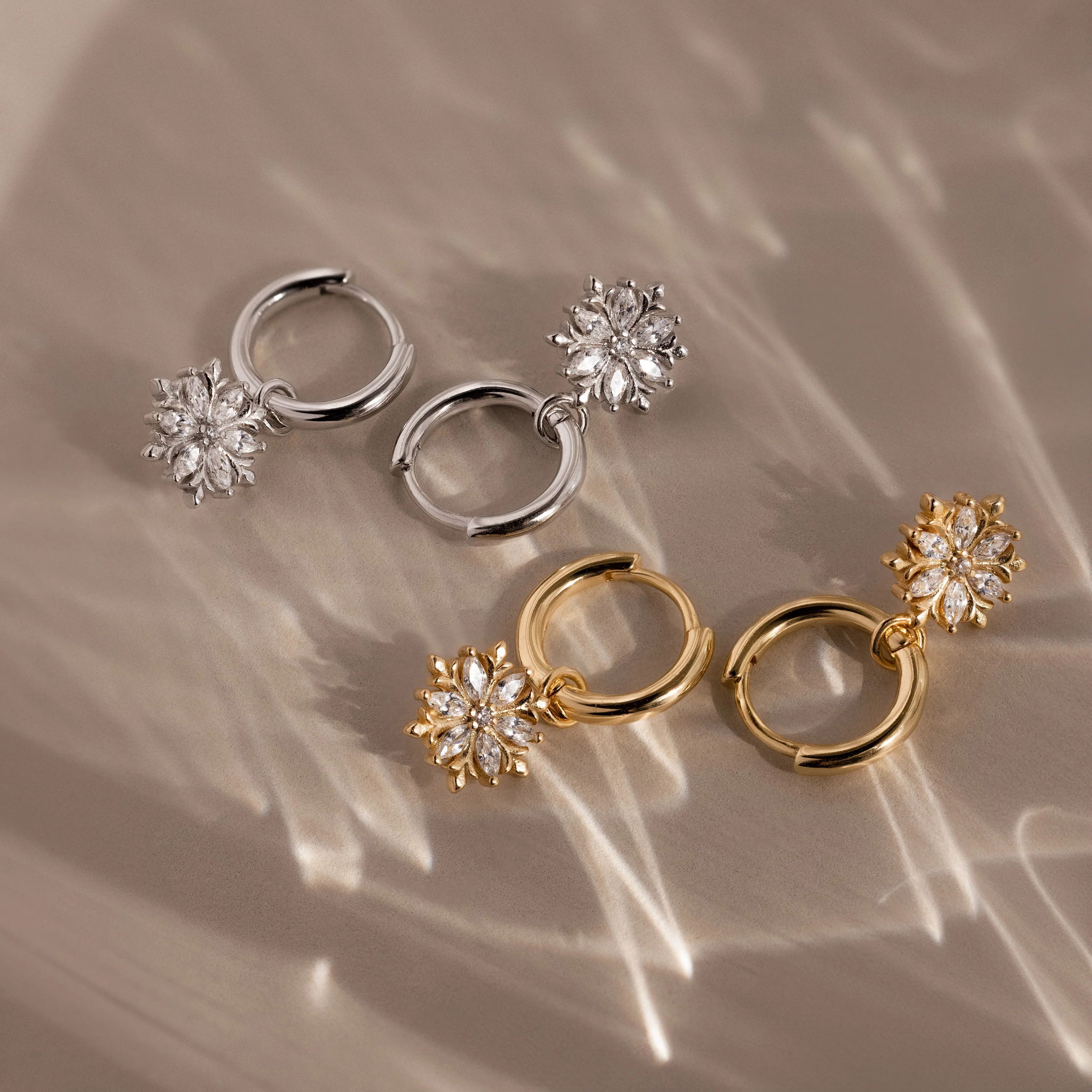 Diamond Poinsettia Hoops - Image 4