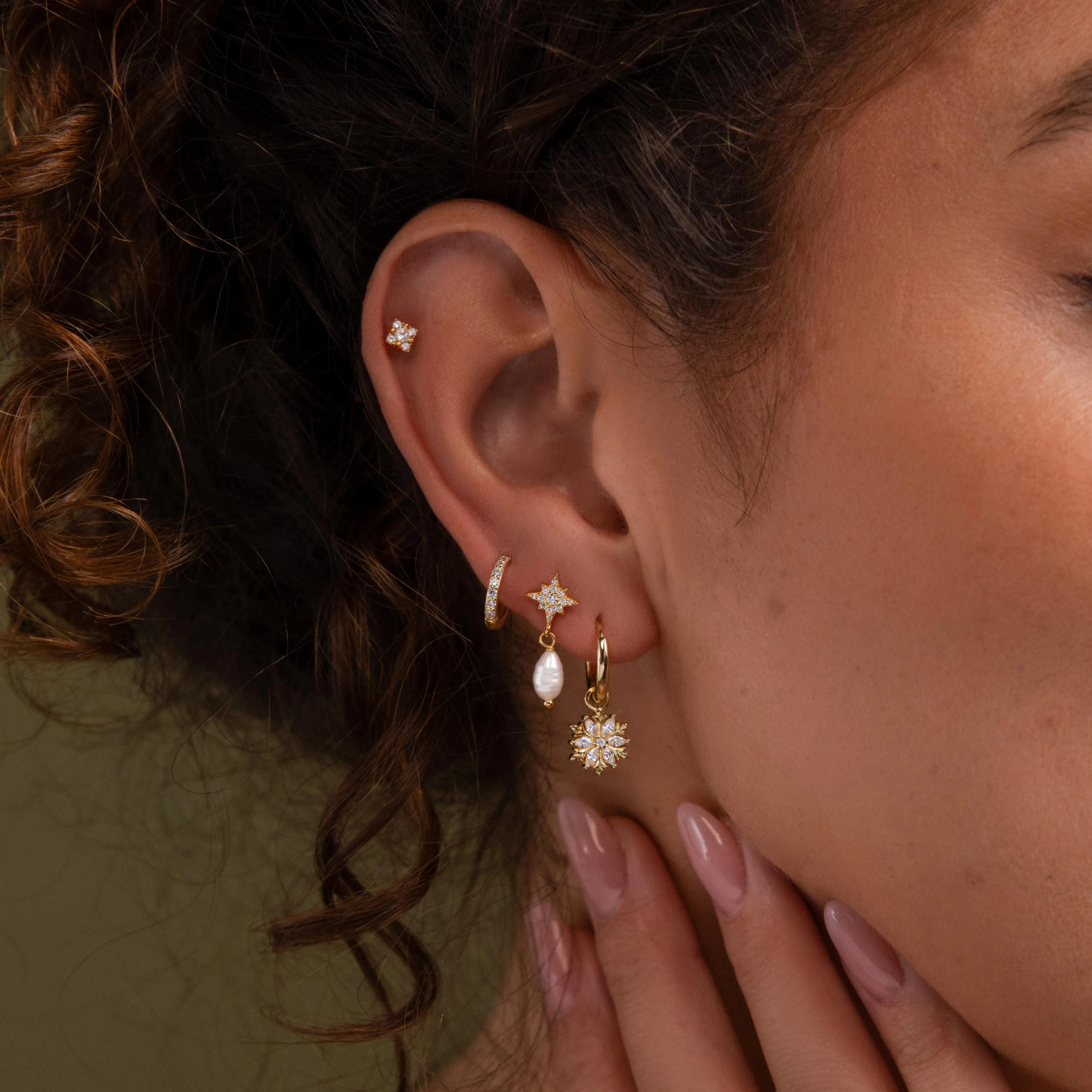 Diamond Poinsettia Hoops - Image 5