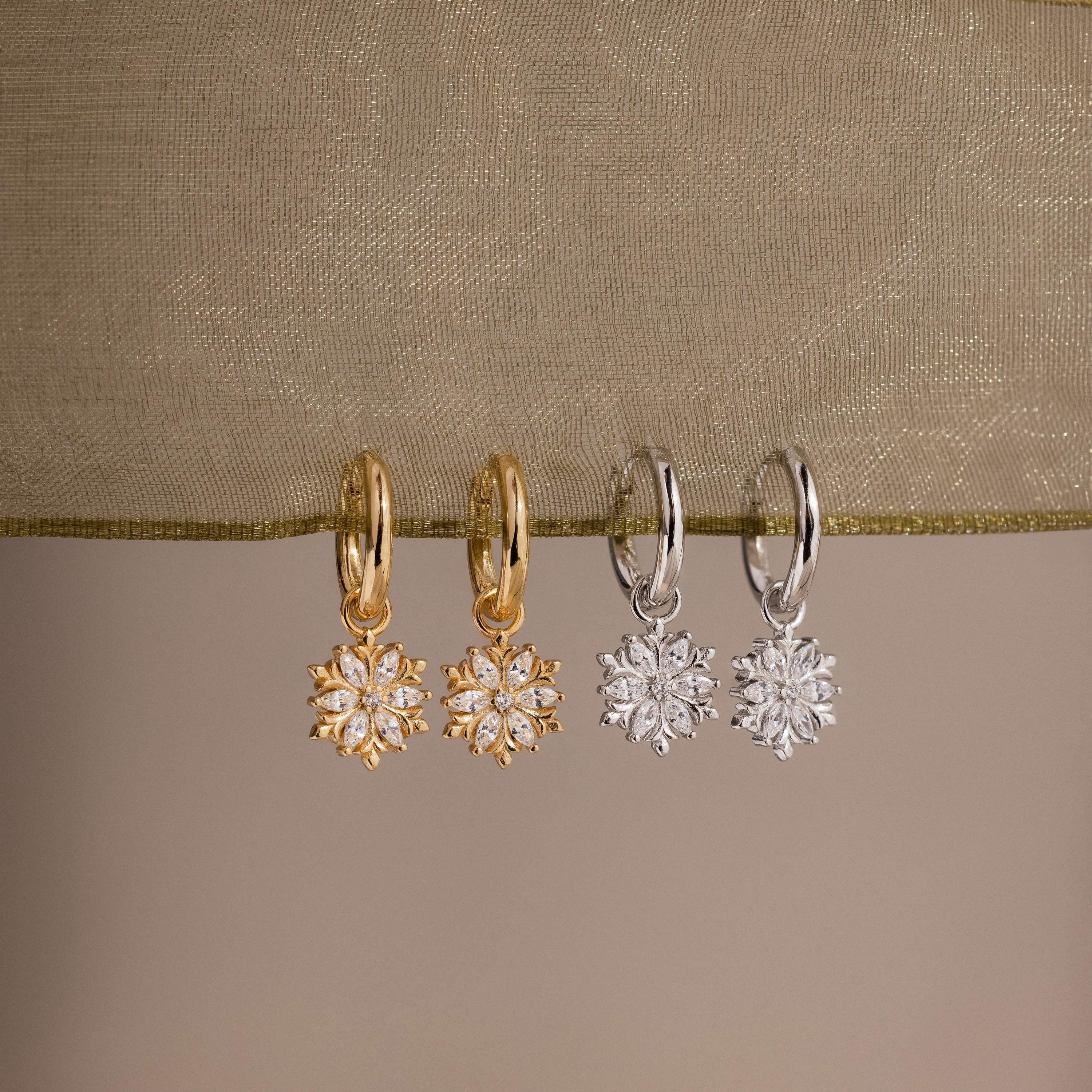 Diamond Poinsettia Hoops - Image 8