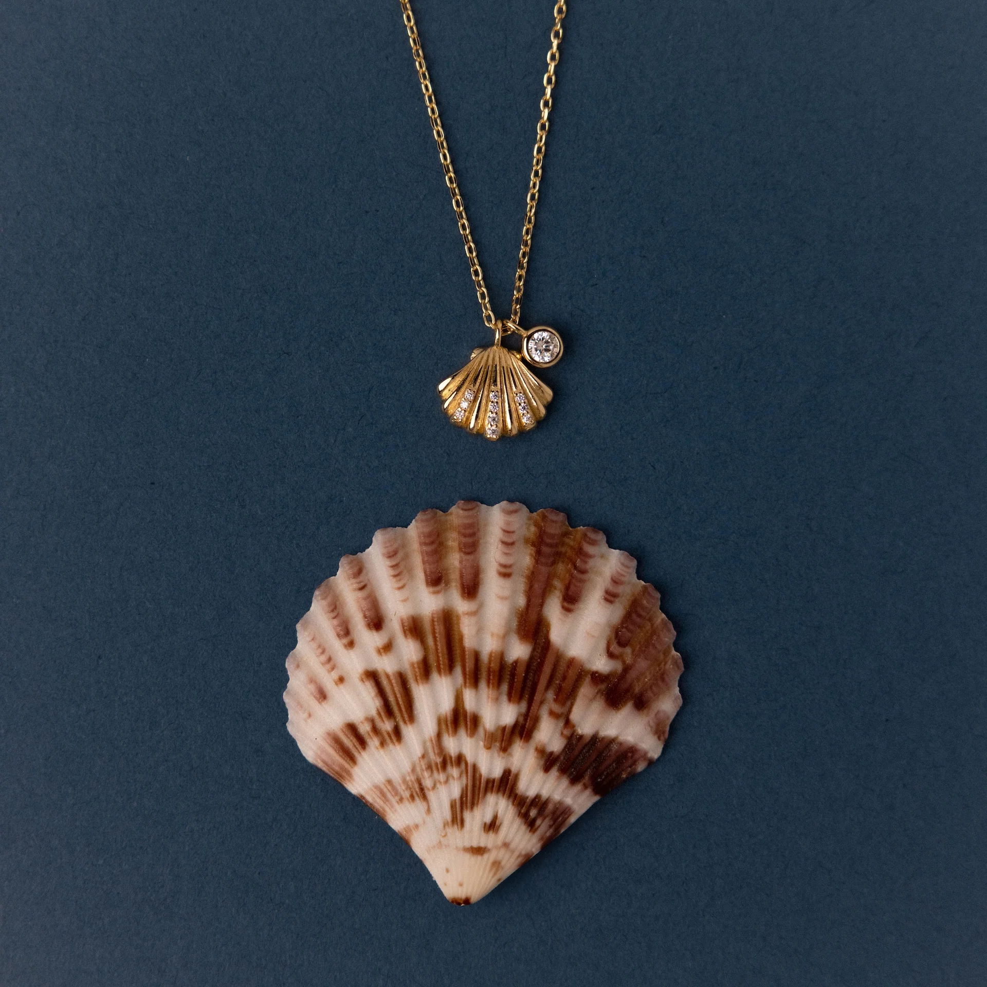 Diamond Seashell Charm Necklace - Image 8