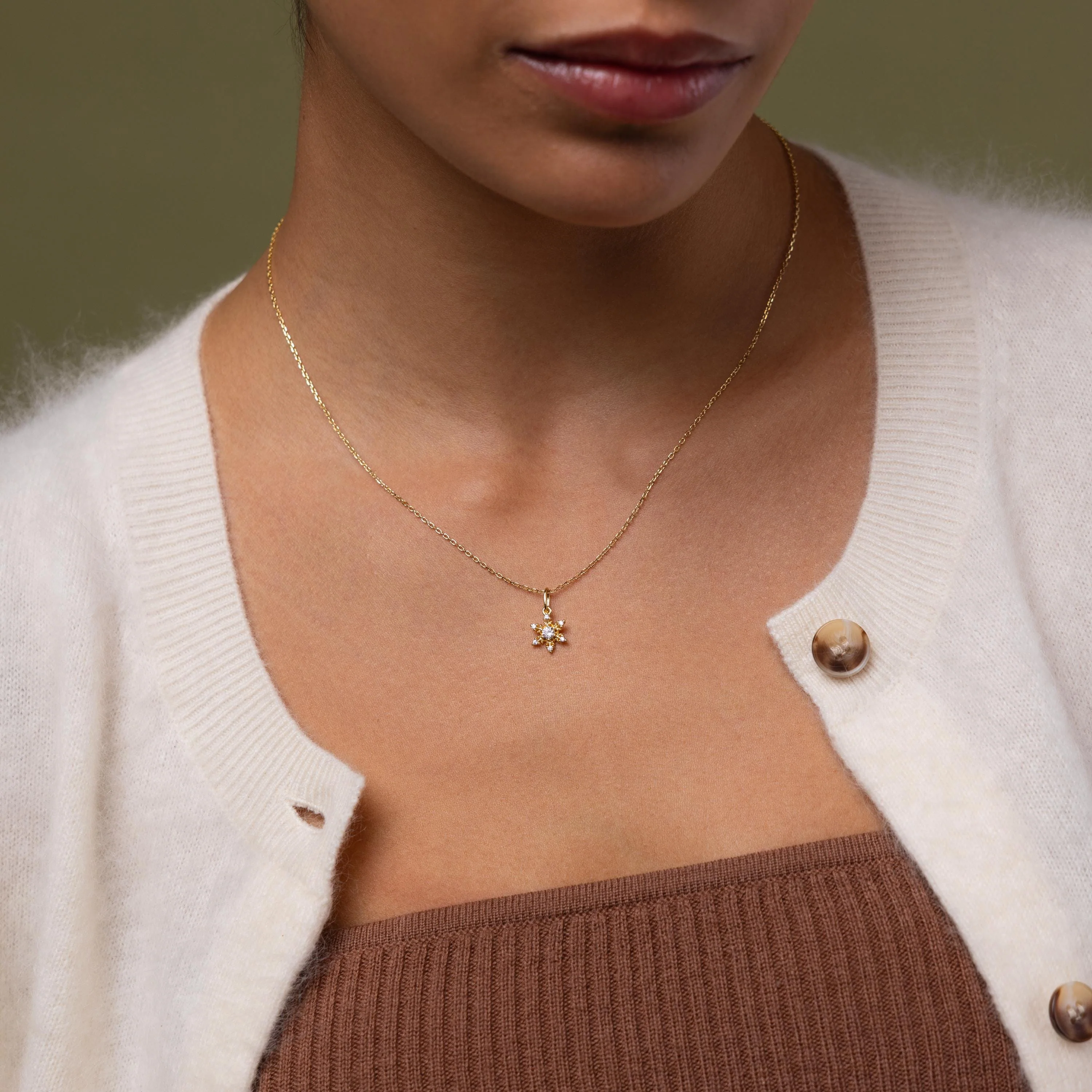 Diamond Snowflake Necklace - Image 3