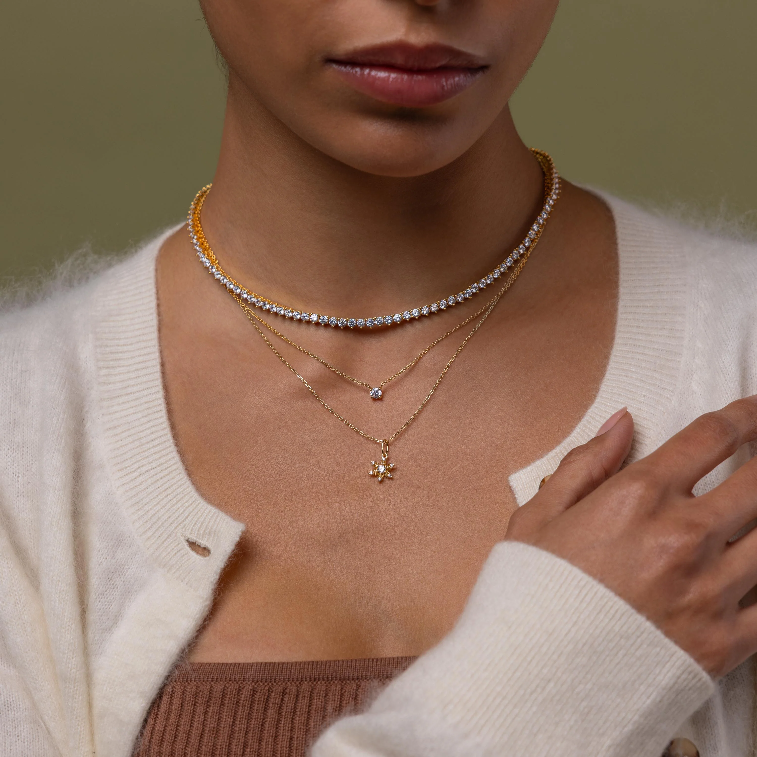 Diamond Snowflake Necklace - Image 7
