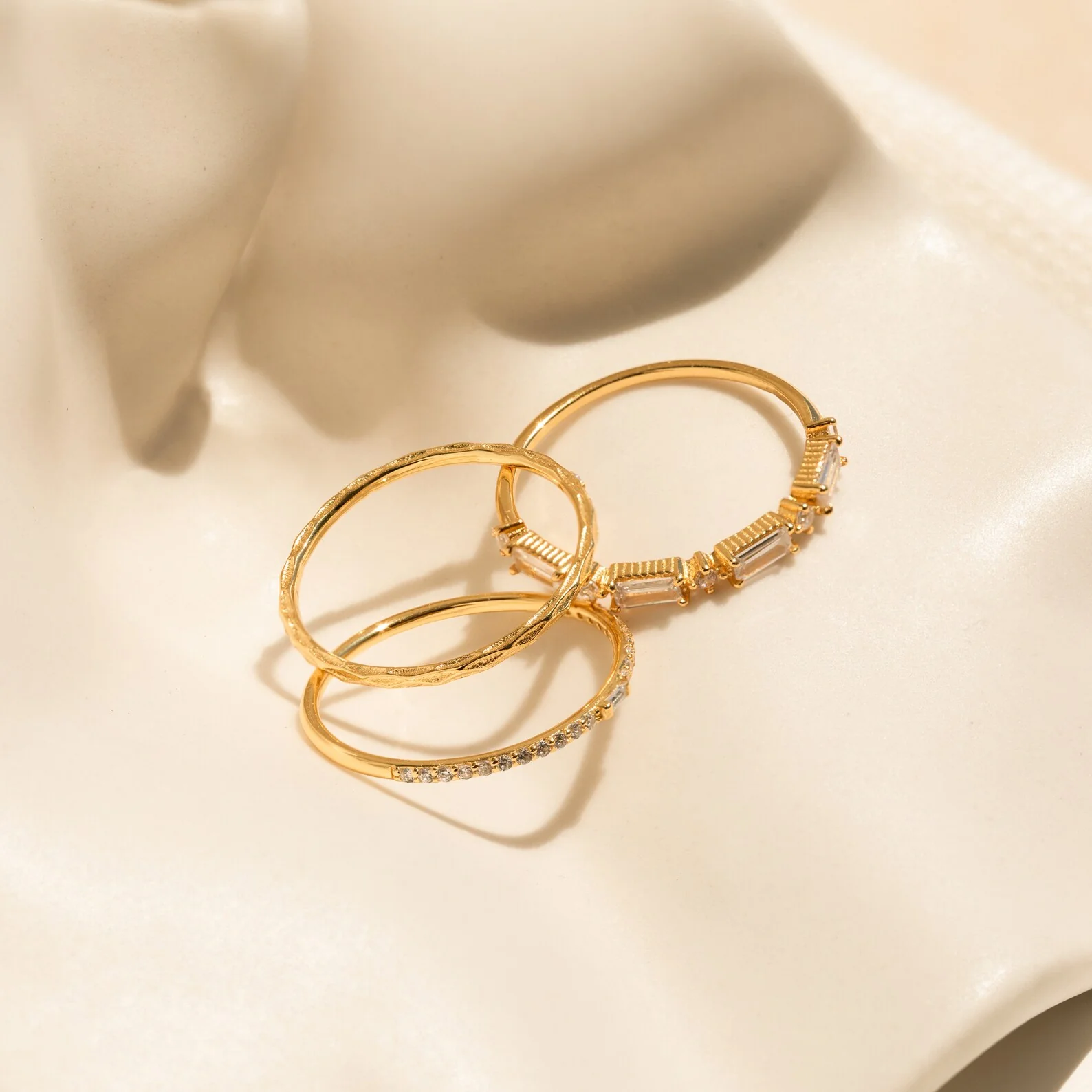 Diamond Stacking Ring Set in 18K Gold - Image 4
