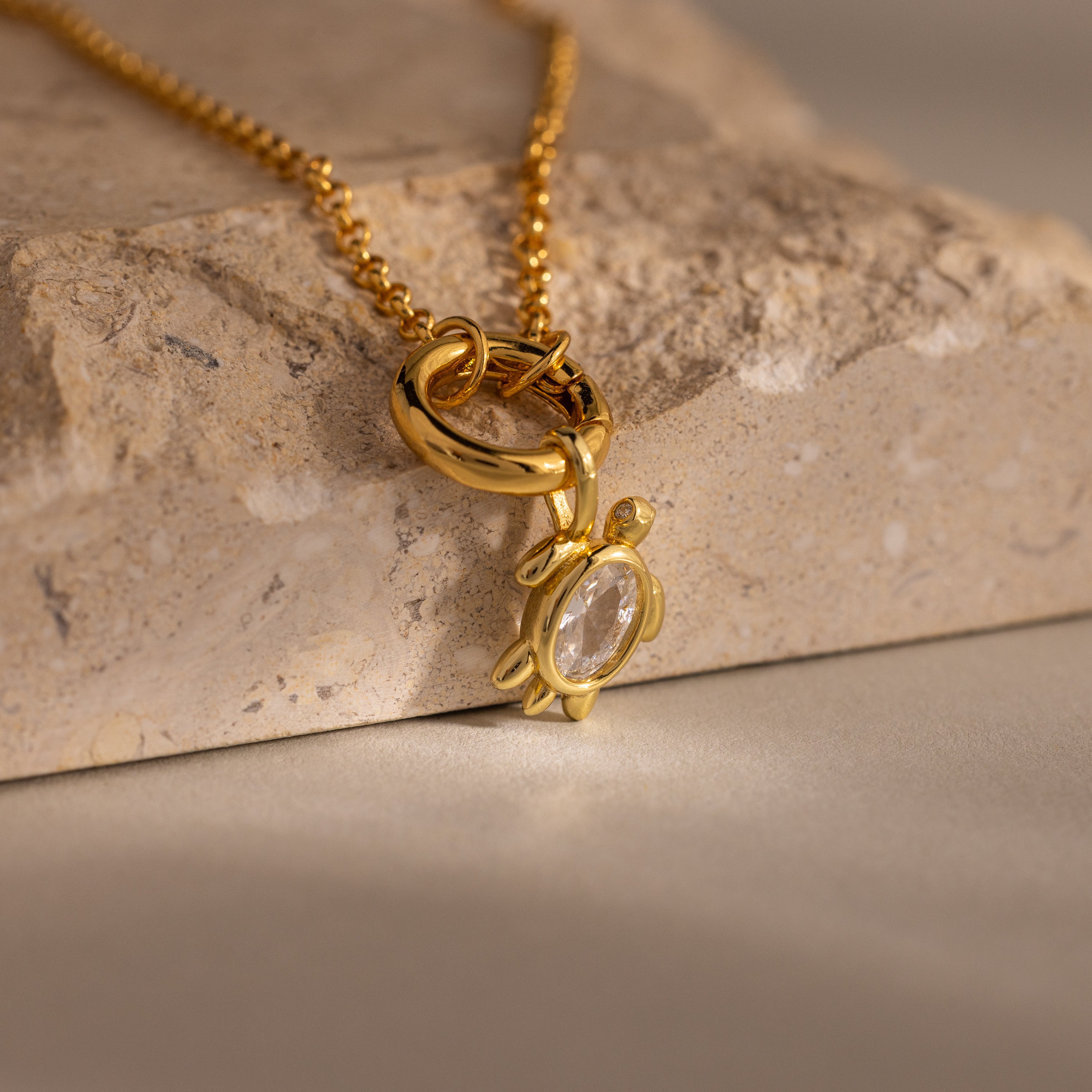 Diamond Turtle Charm in 18K Gold - Image 3