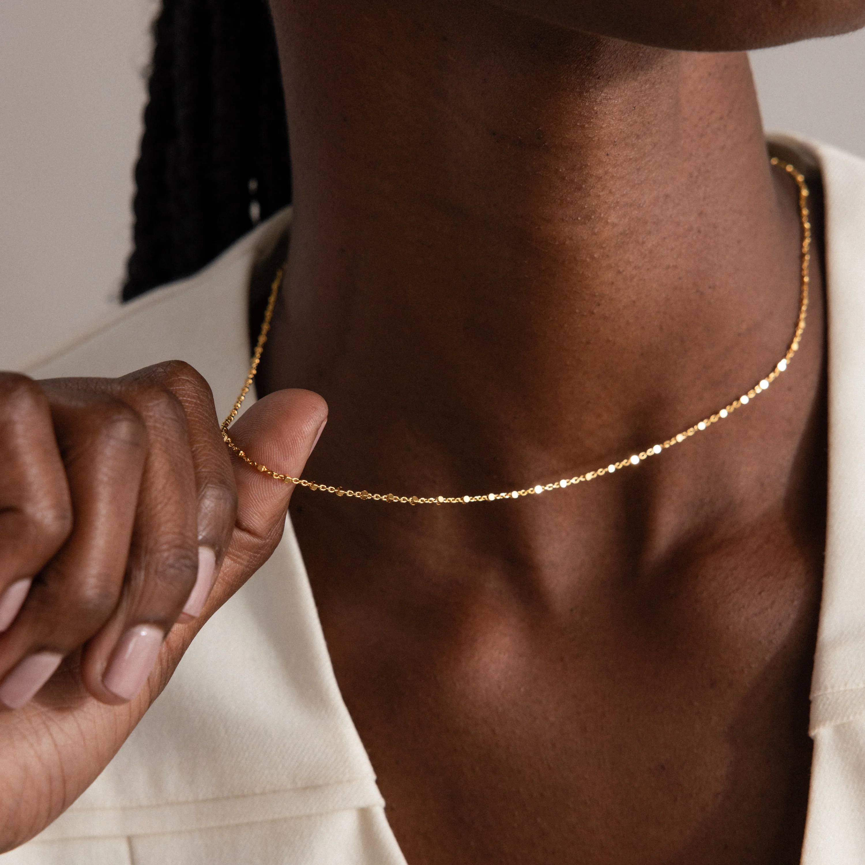 Dot Station Necklace in 18K Gold - Image 2